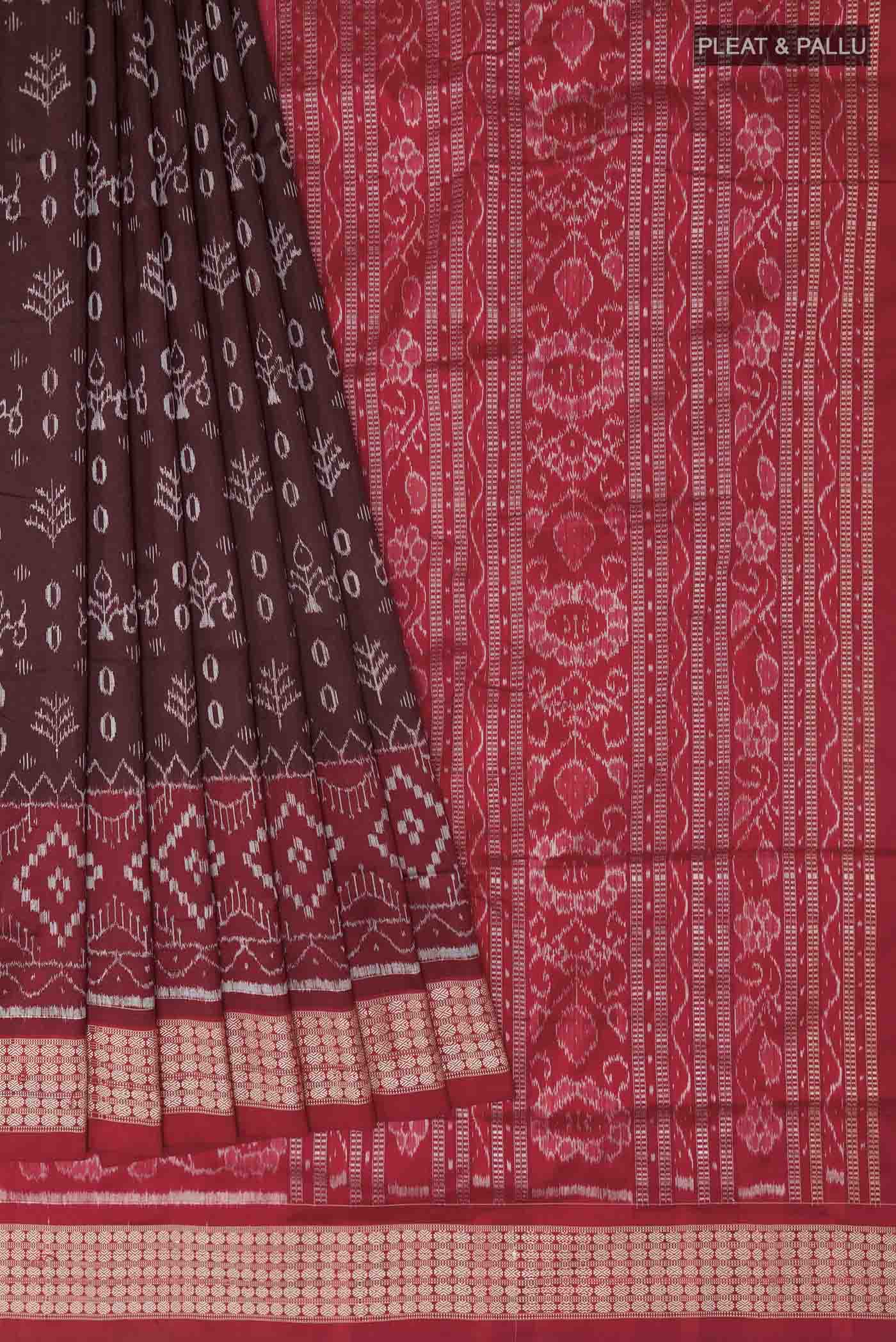 Brown Orissa Silk Saree - Image 4