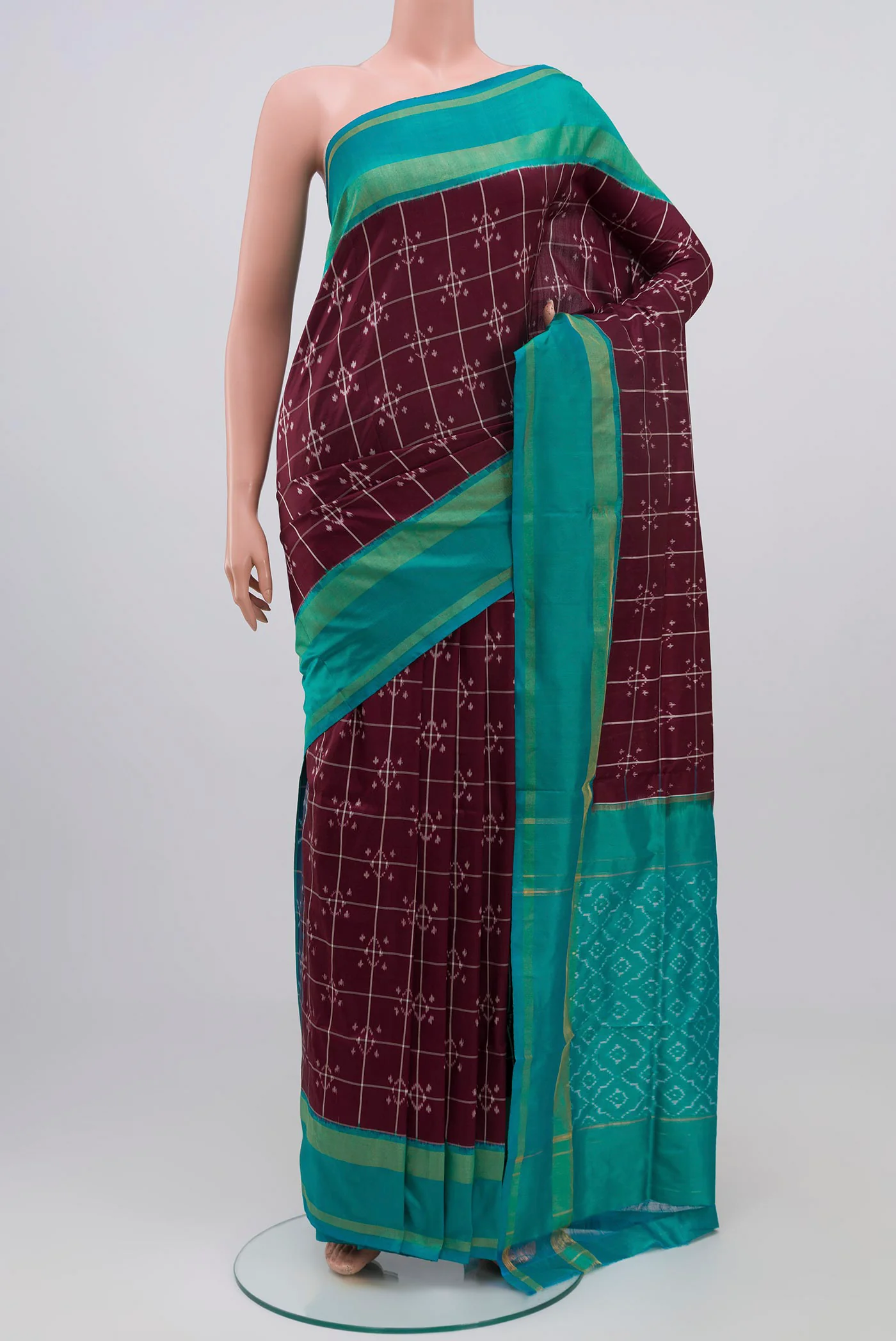 Coffee Brown Pochampally Silk Saree