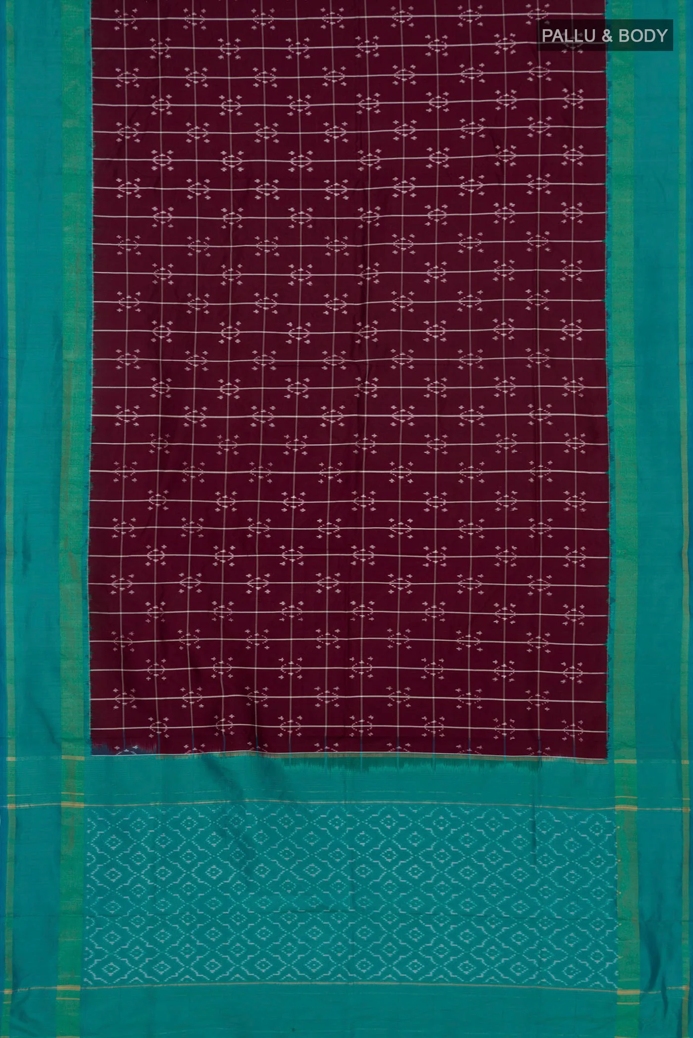 Coffee Brown Pochampally Silk Saree - Image 5