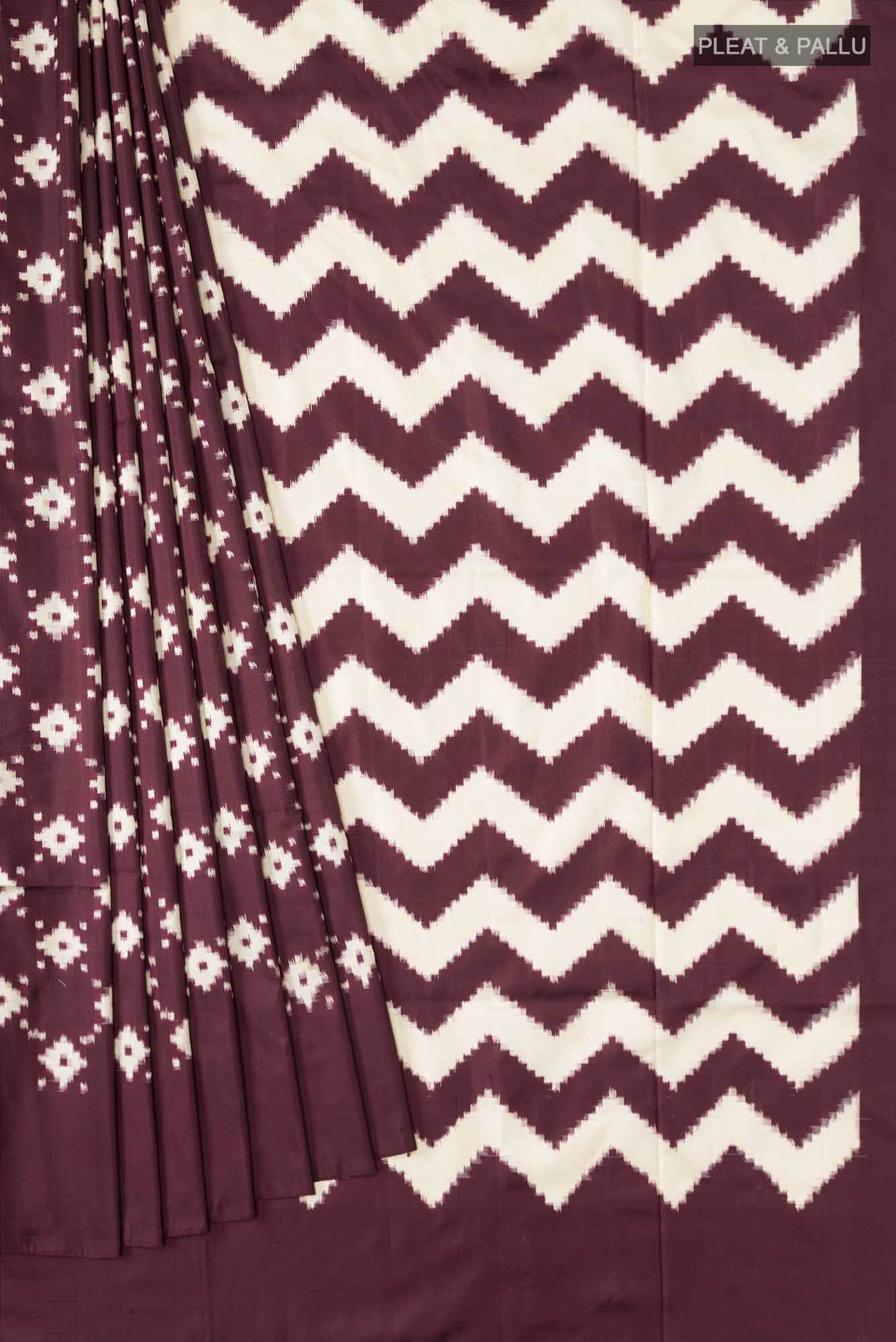 Brown Pochampally Silk Saree - Image 2
