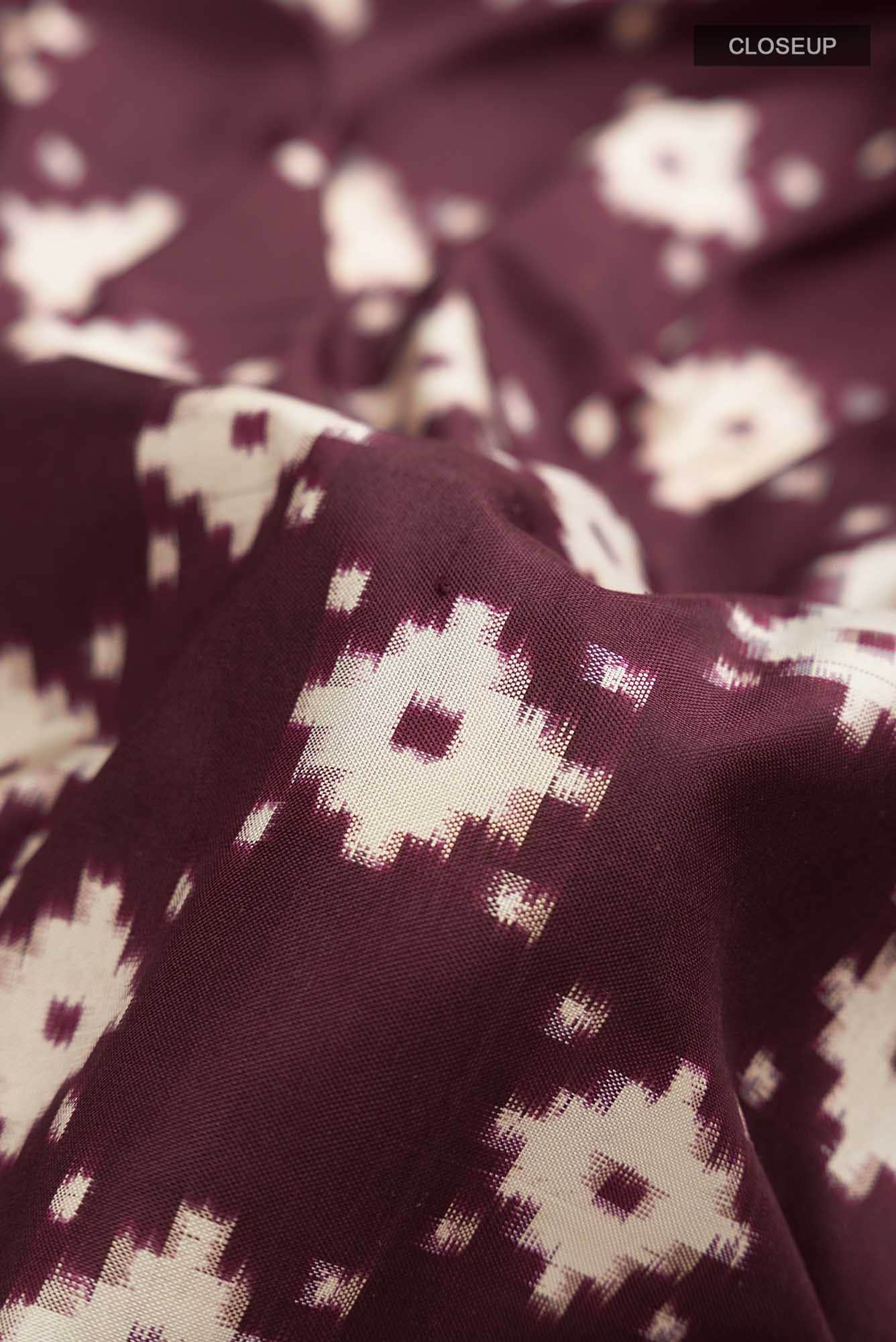 Brown Pochampally Silk Saree - Image 3