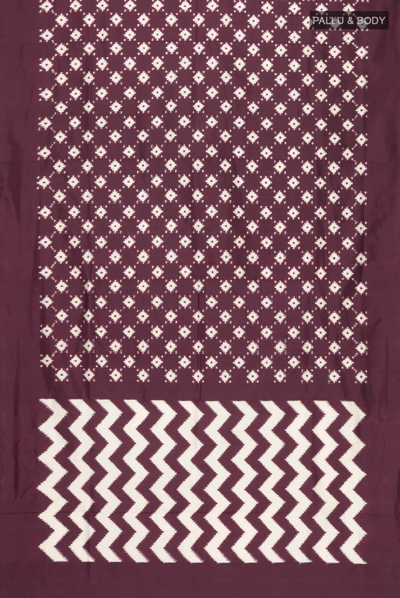Brown Pochampally Silk Saree - Image 4