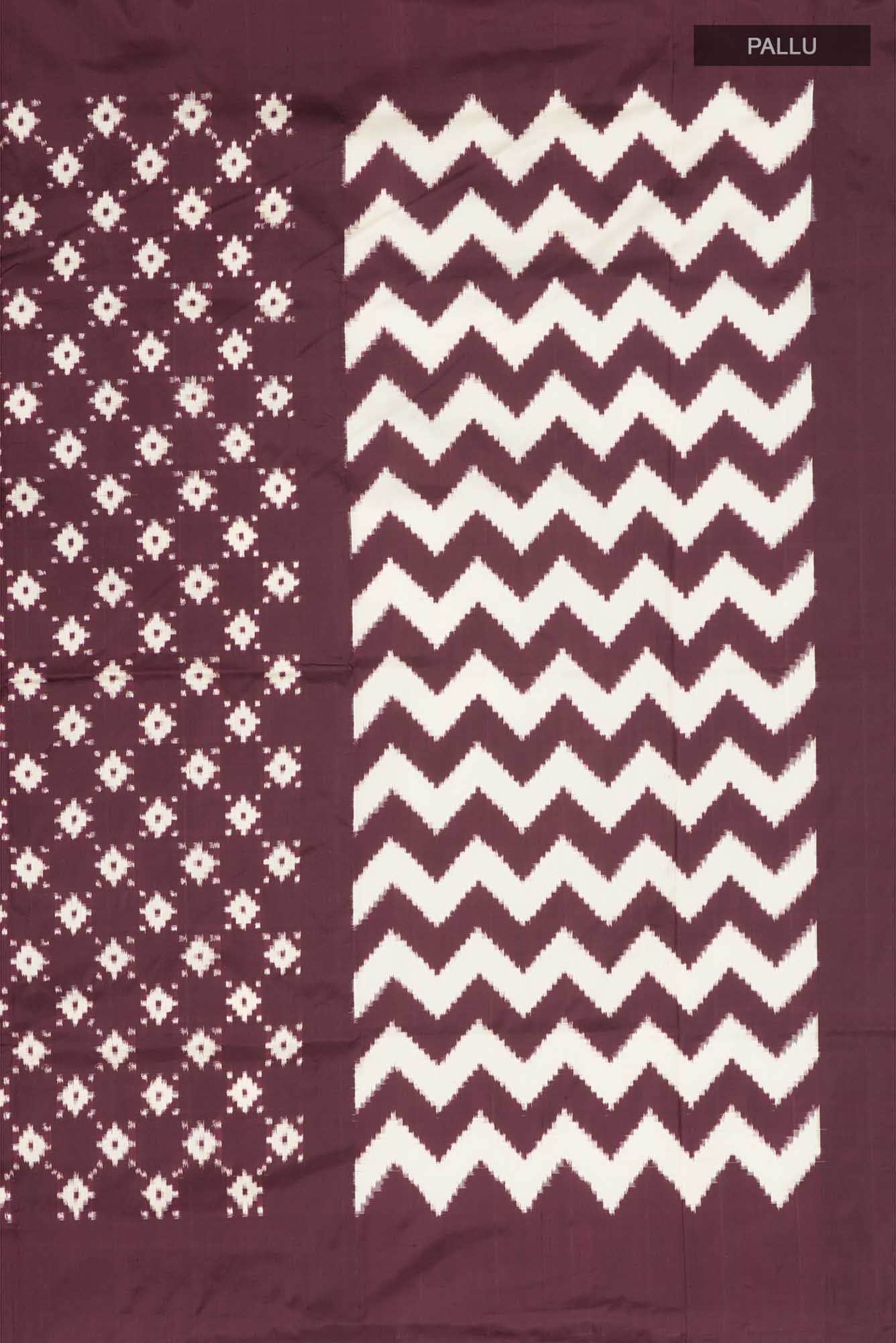 Brown Pochampally Silk Saree - Image 5