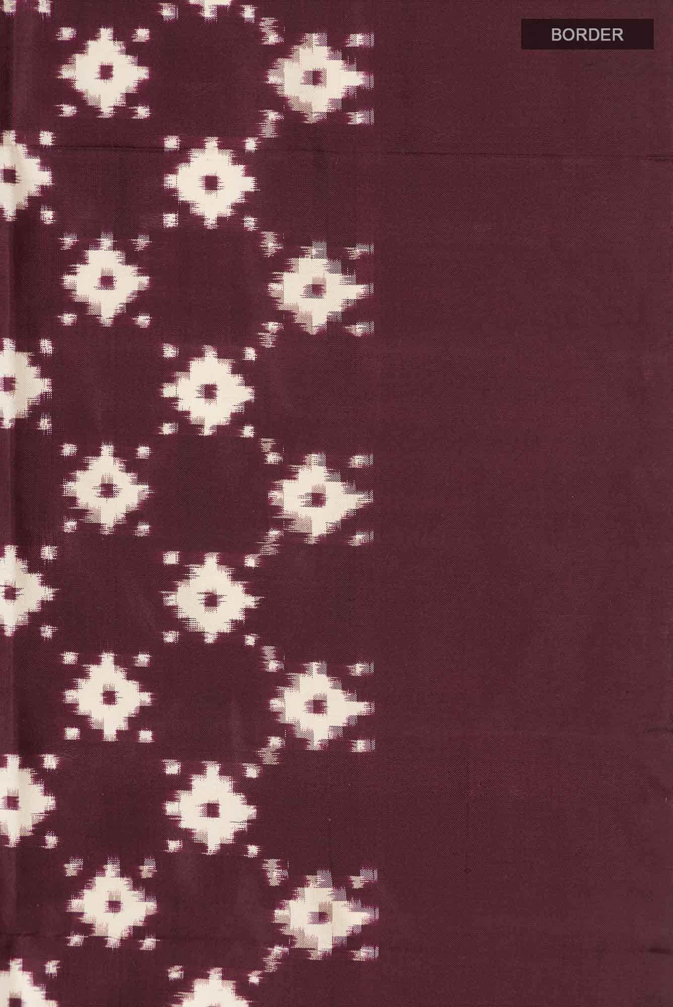 Brown Pochampally Silk Saree - Image 6