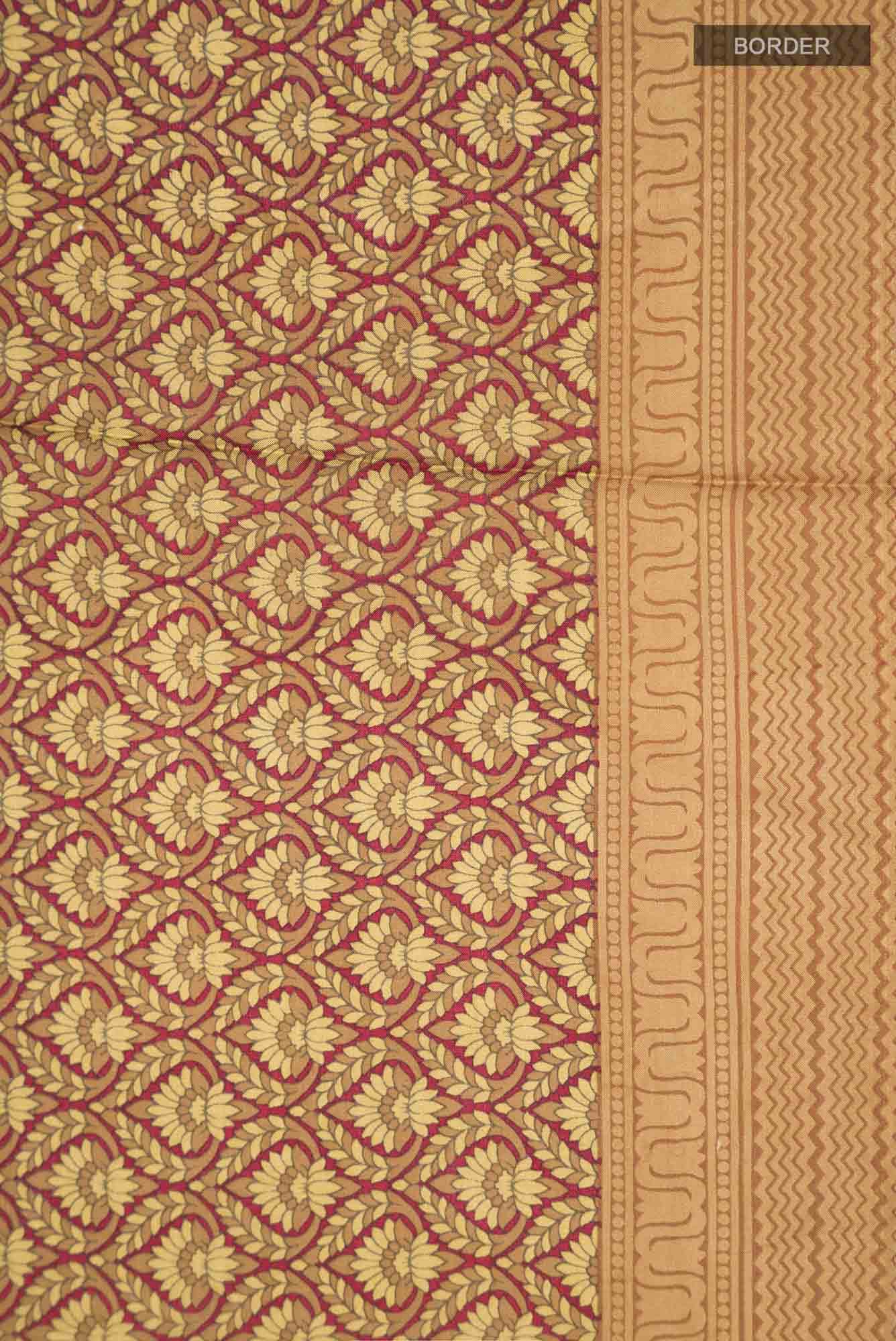 Brown Printed Silk Saree - Image 4