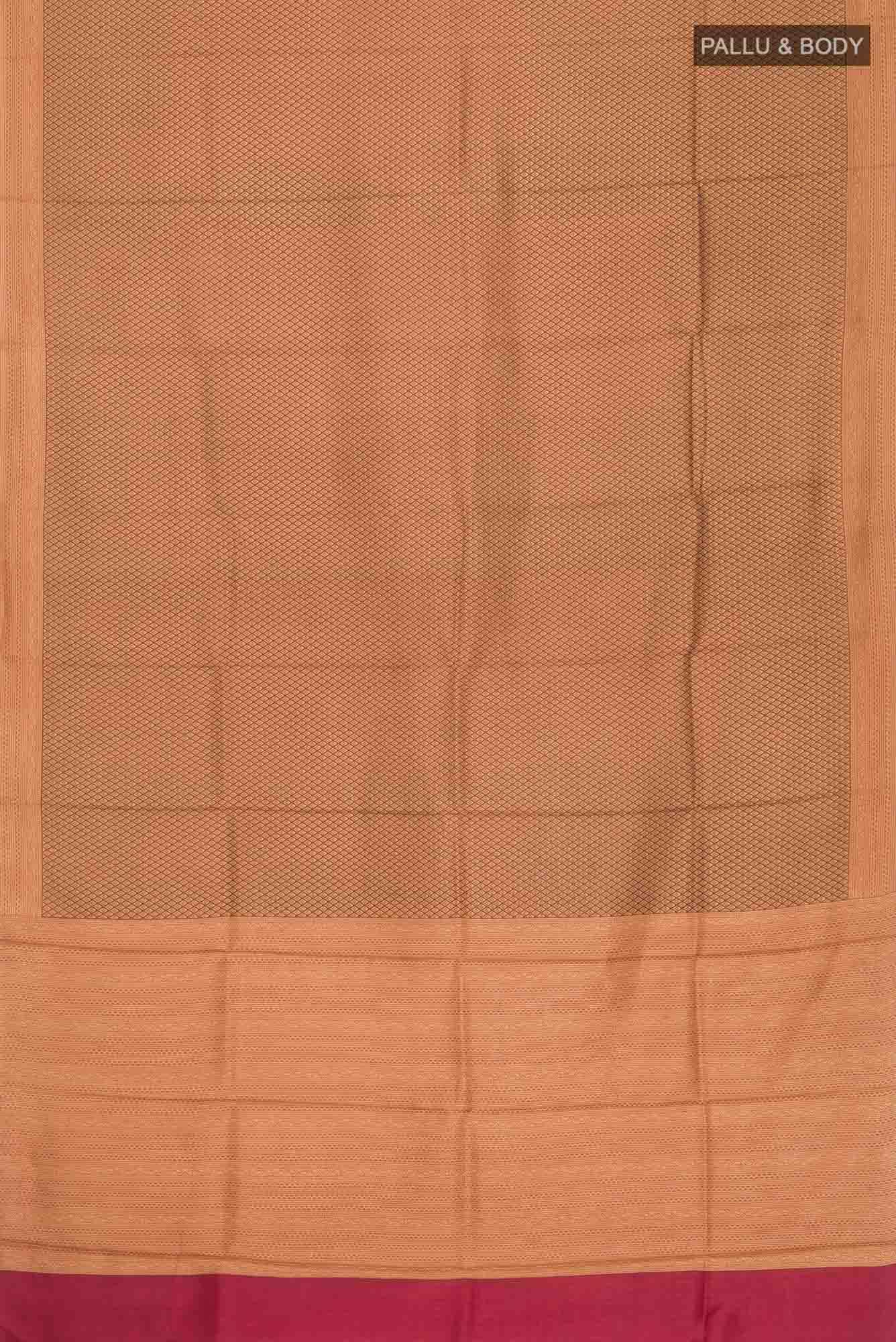 Brown Printed Silk Saree - Image 3