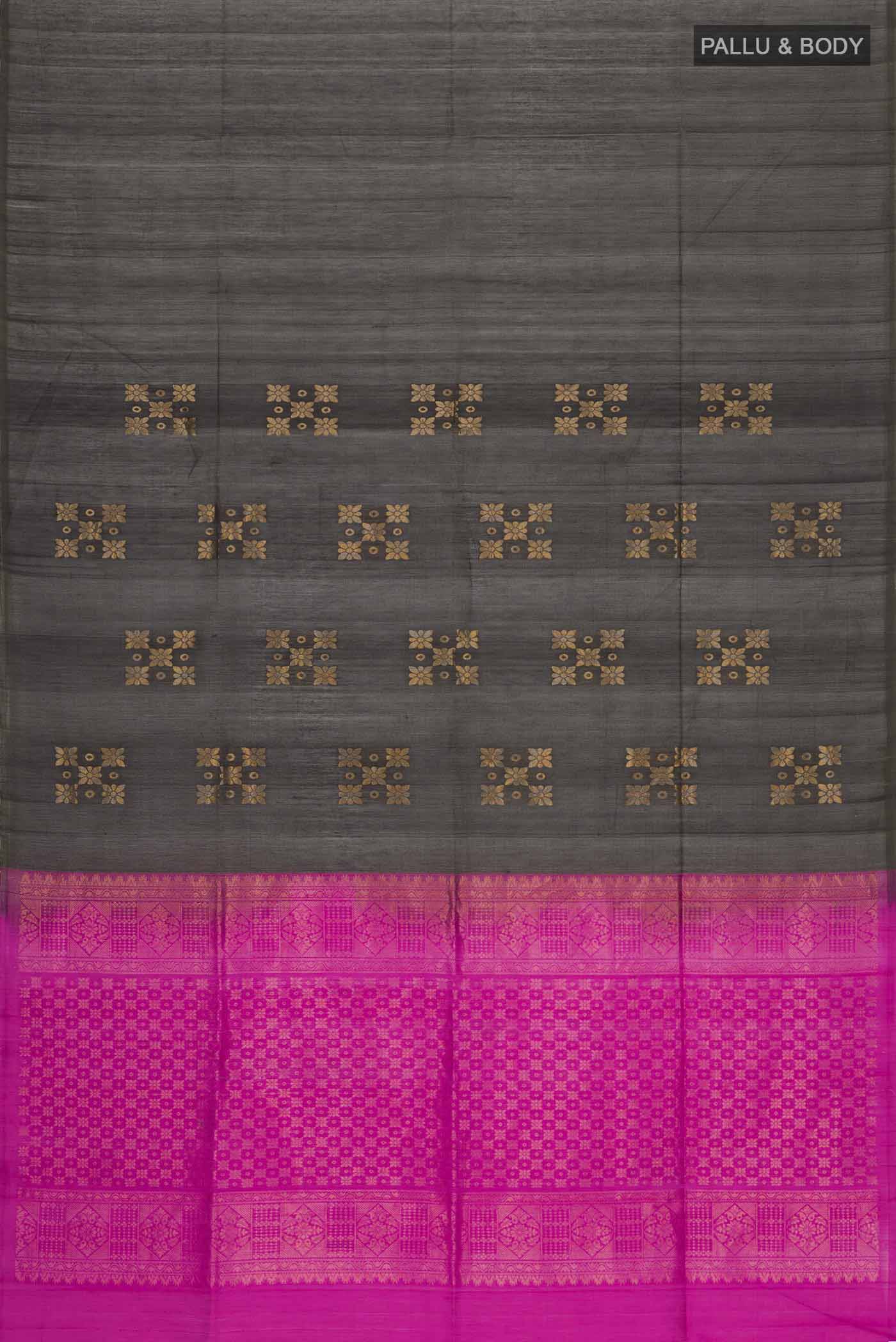 Brown Silk Cotton Saree - Image 3