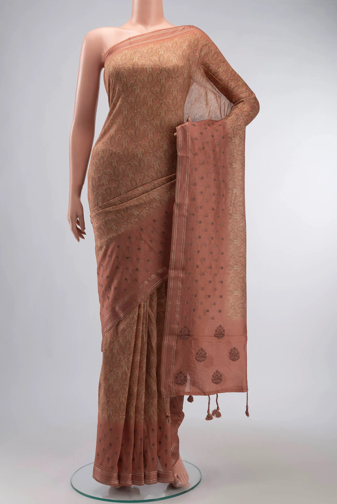 Brown Silk Cotton Saree