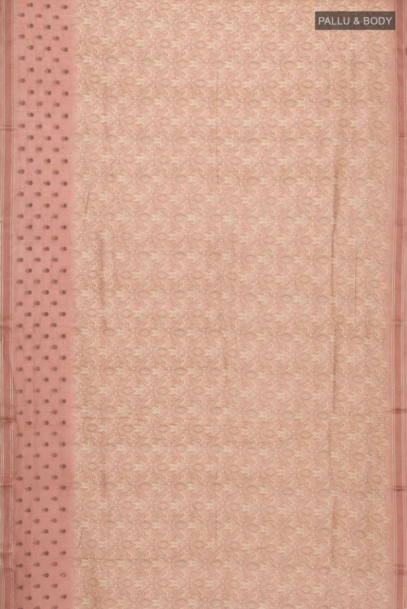 Brown Silk Cotton Saree - Image 3