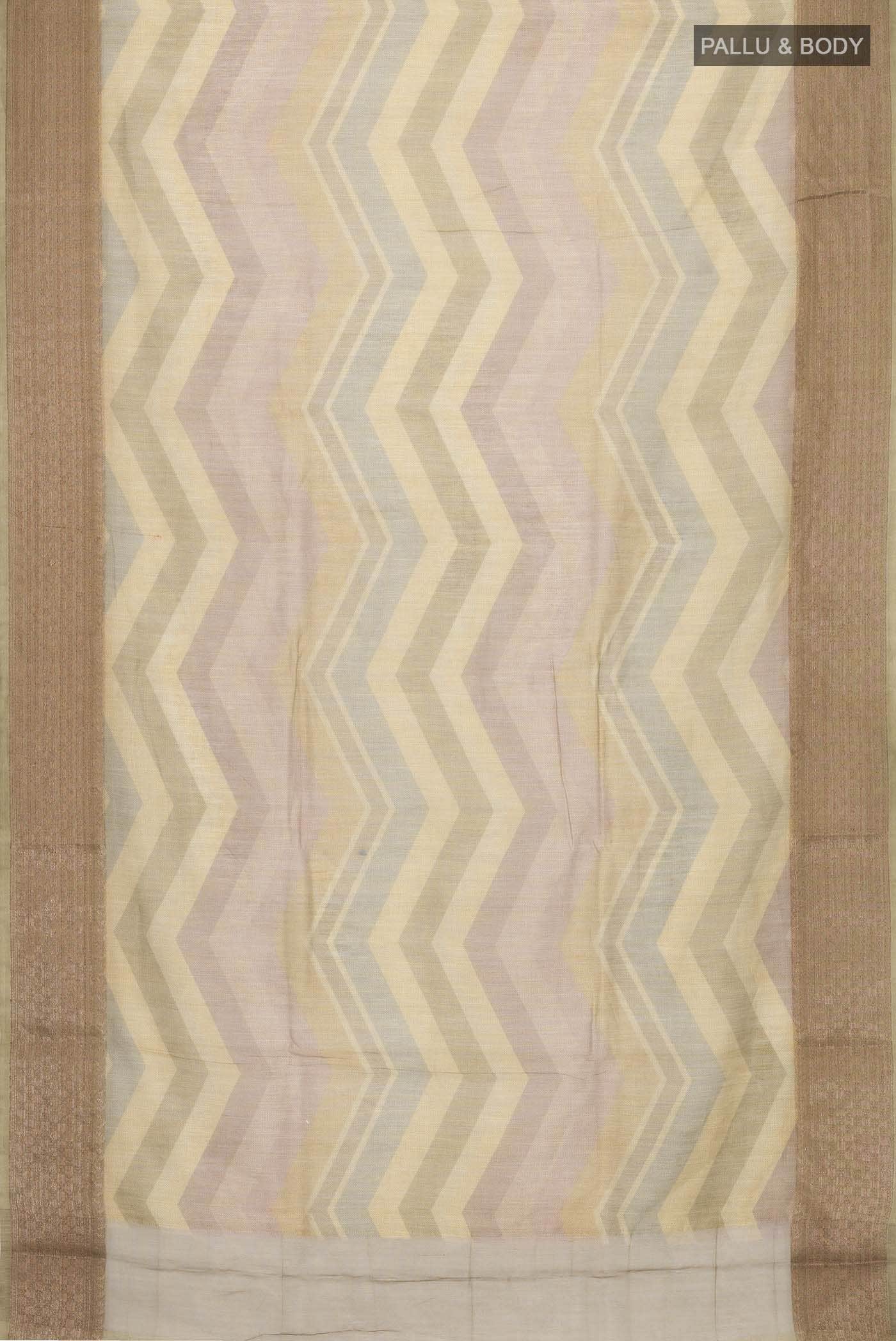 Brown Silk Cotton Saree - Image 2