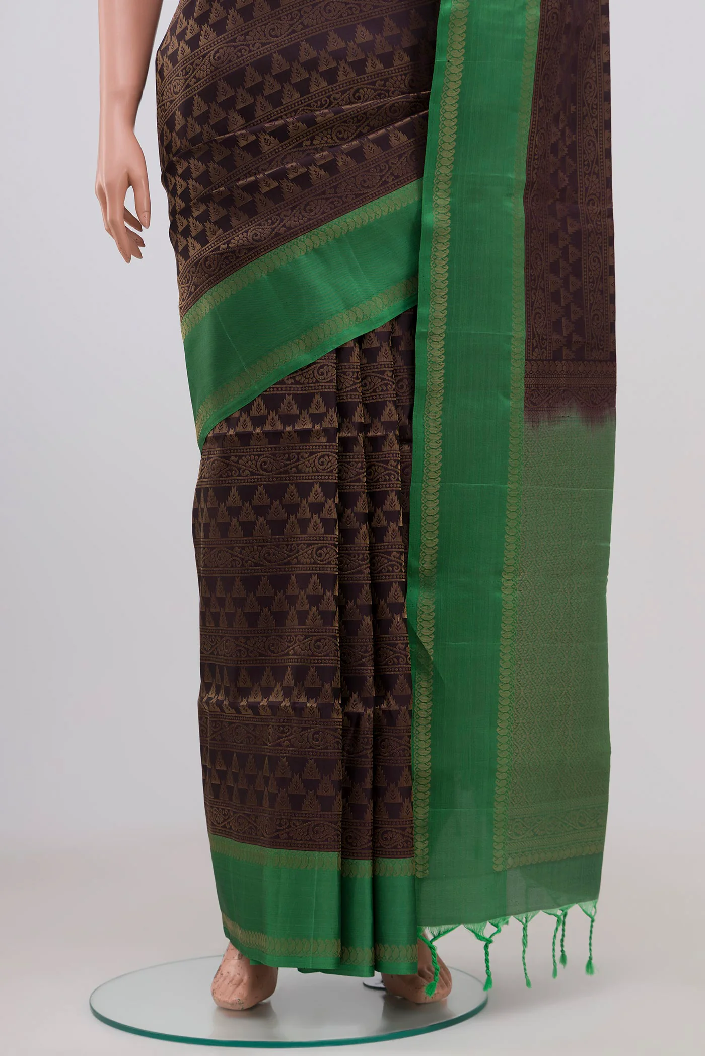 Brown Soft Silk Saree - Image 3