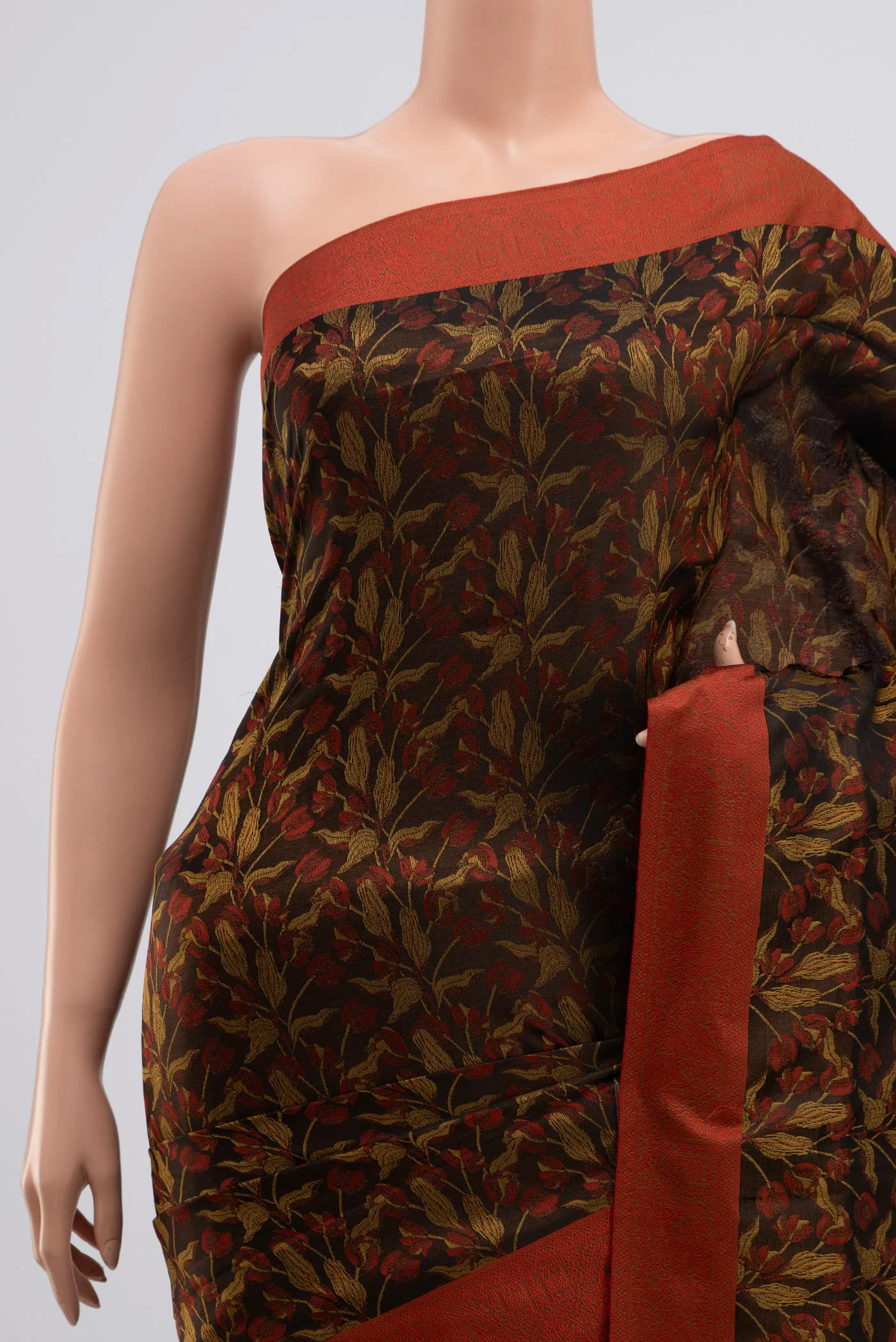 Brown Soft Silk Saree - Image 2