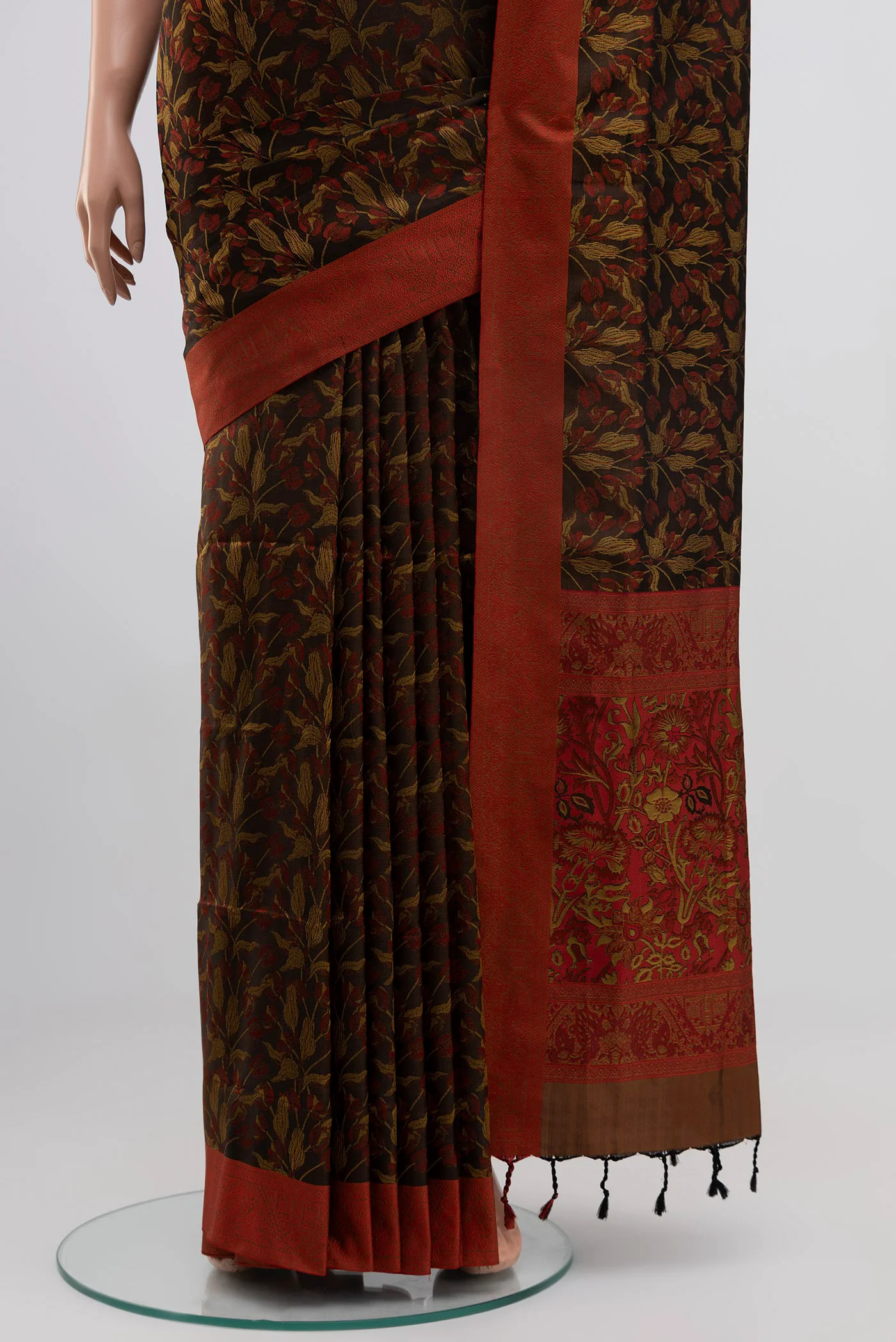 Brown Soft Silk Saree - Image 3