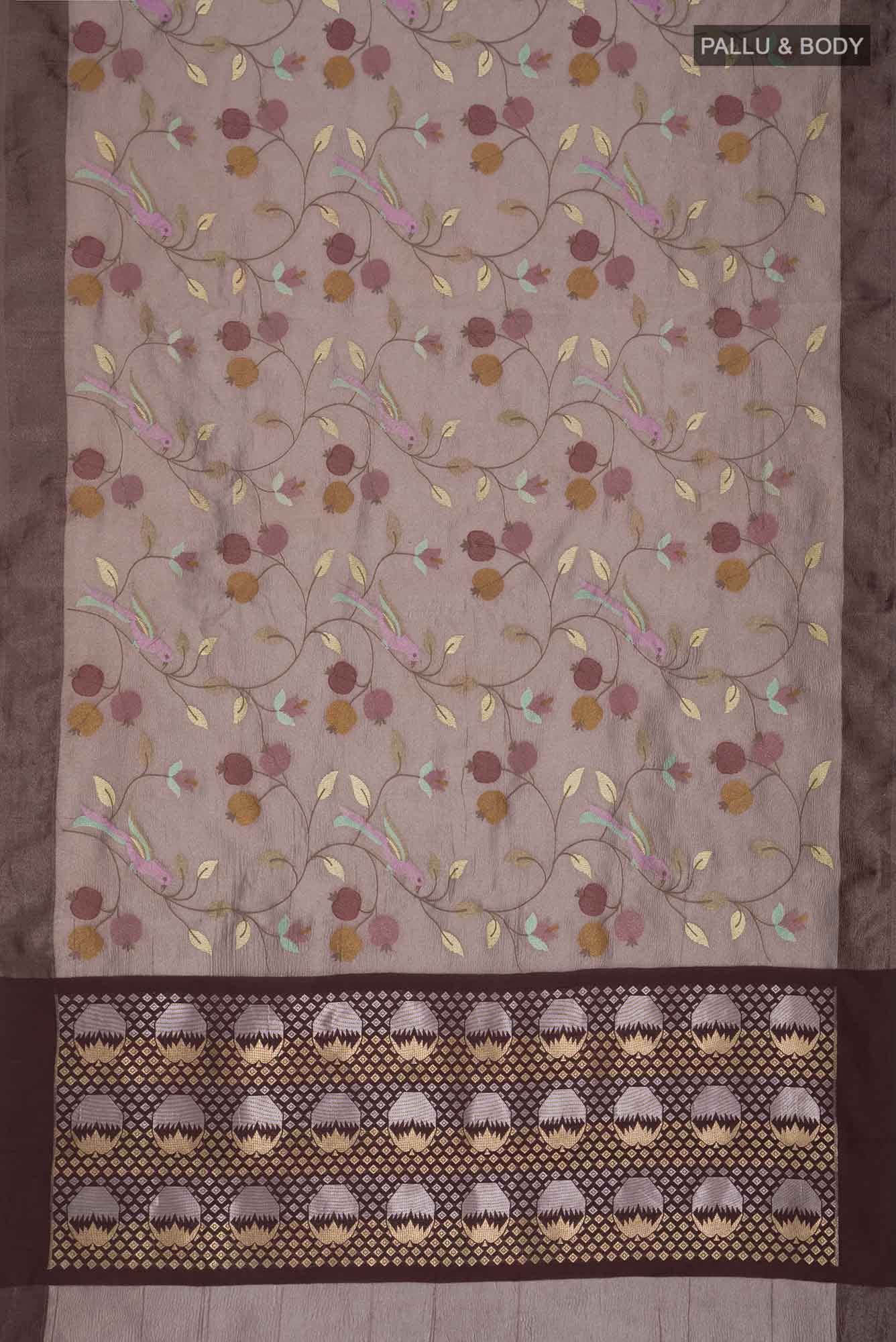 Brown Tissue Silk Saree - Image 3