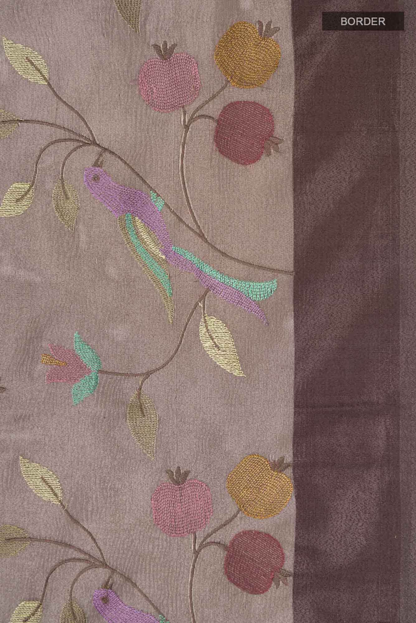Brown Tissue Silk Saree - Image 4