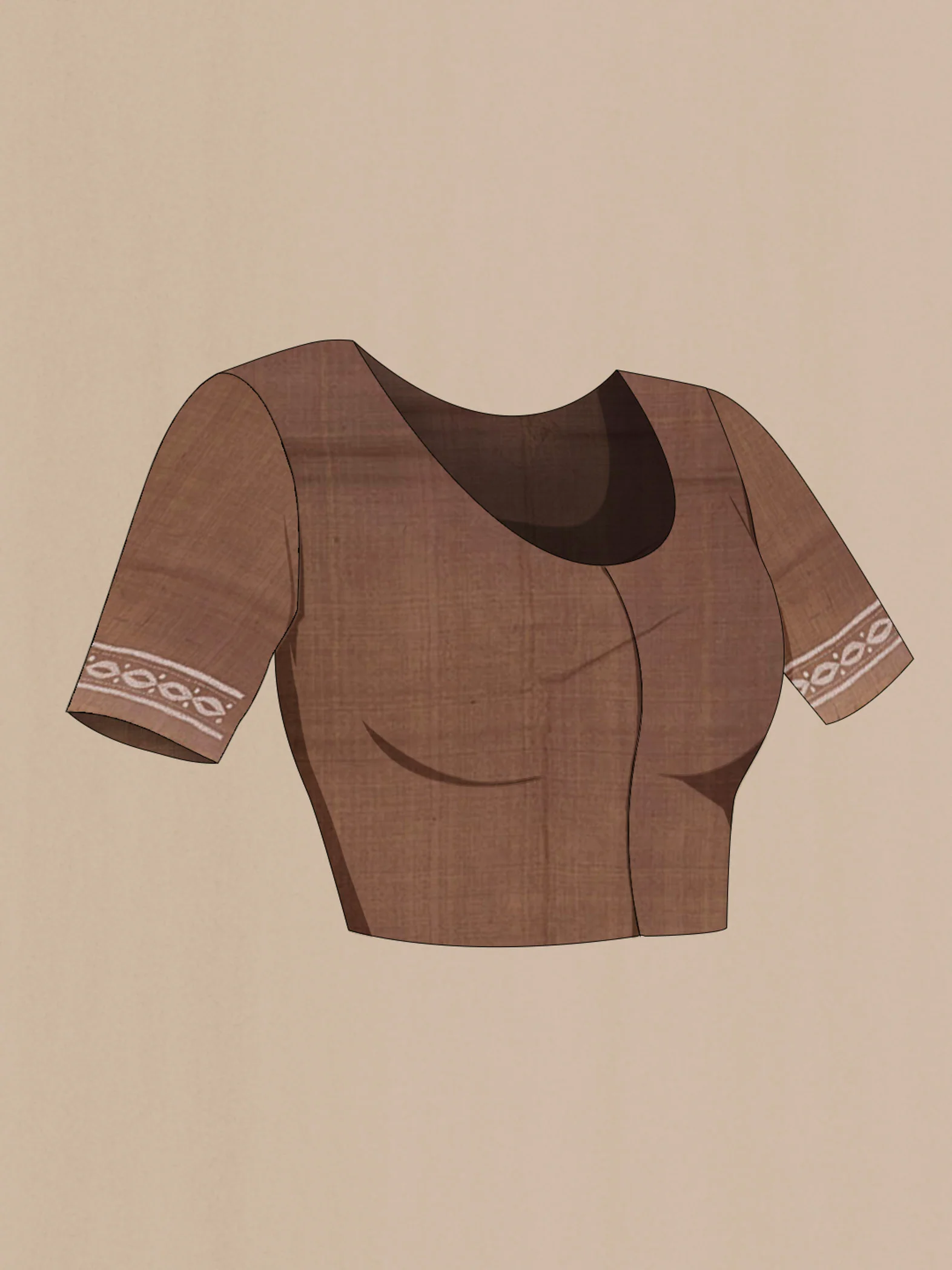 Brown Tussar Silk Saree - Image 2