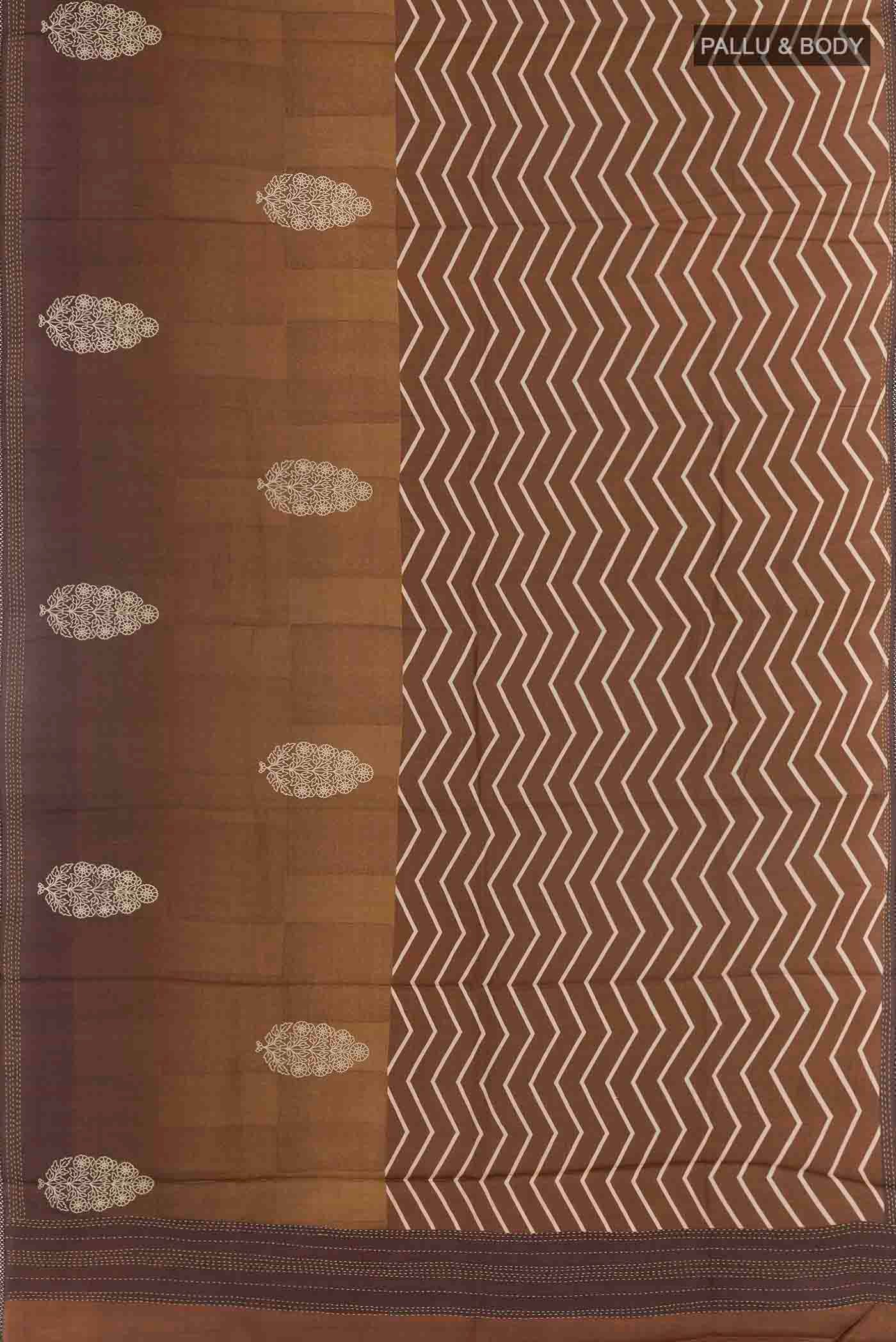 Brown Tussar Silk Saree - Image 3
