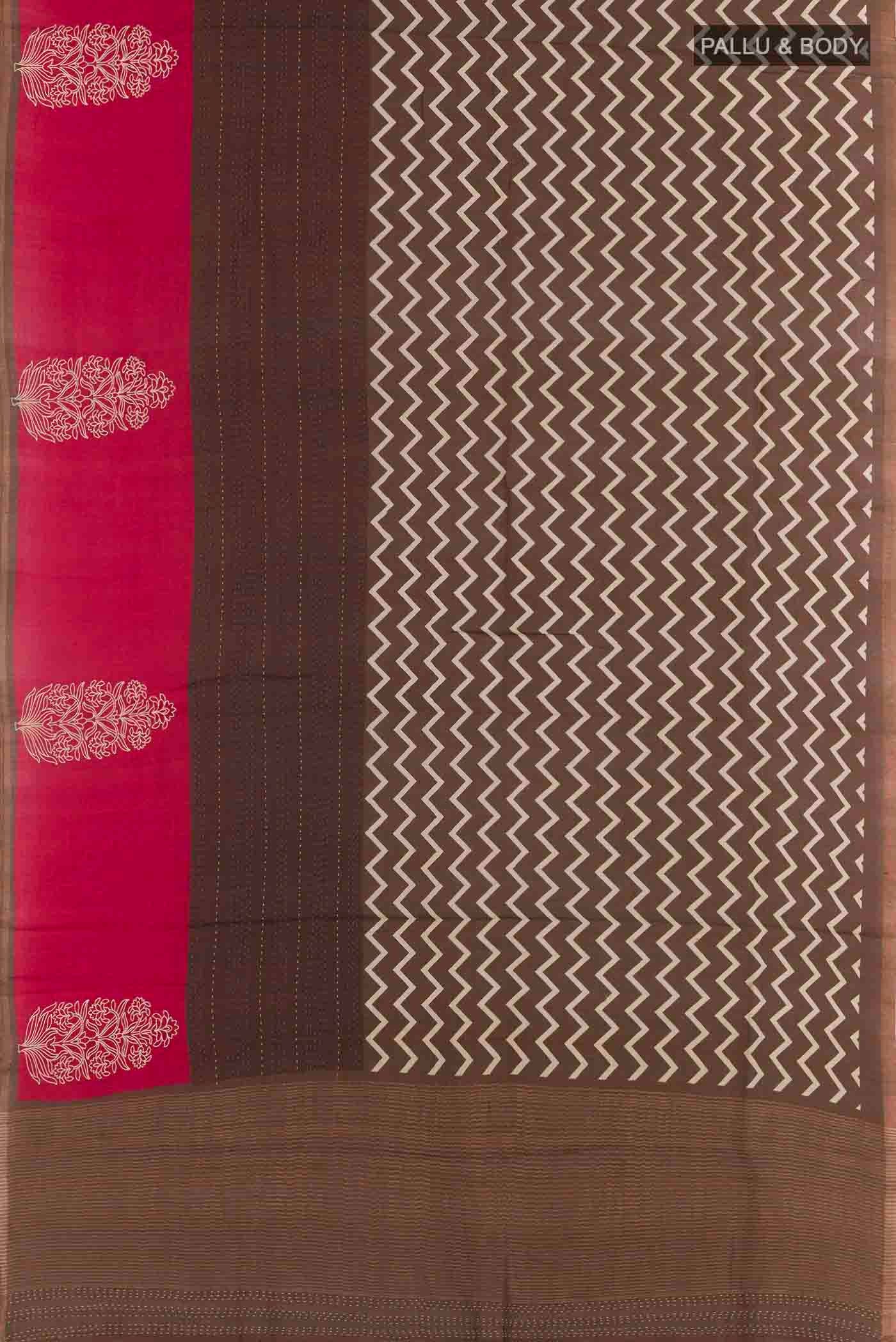 Brown Tussar Silk Saree - Image 3