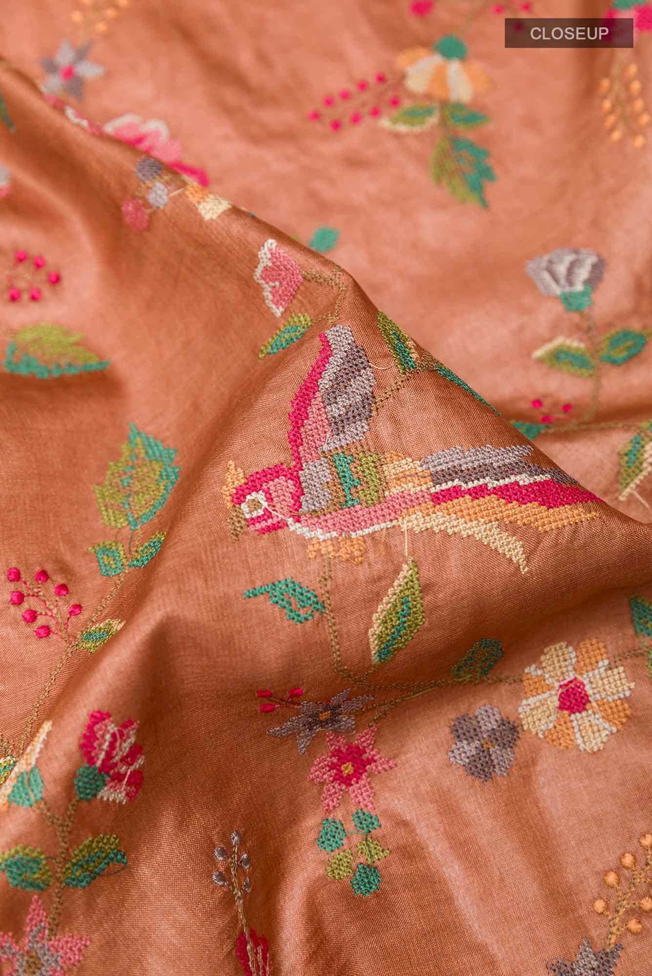 Brown Tussar Saree - Image 3