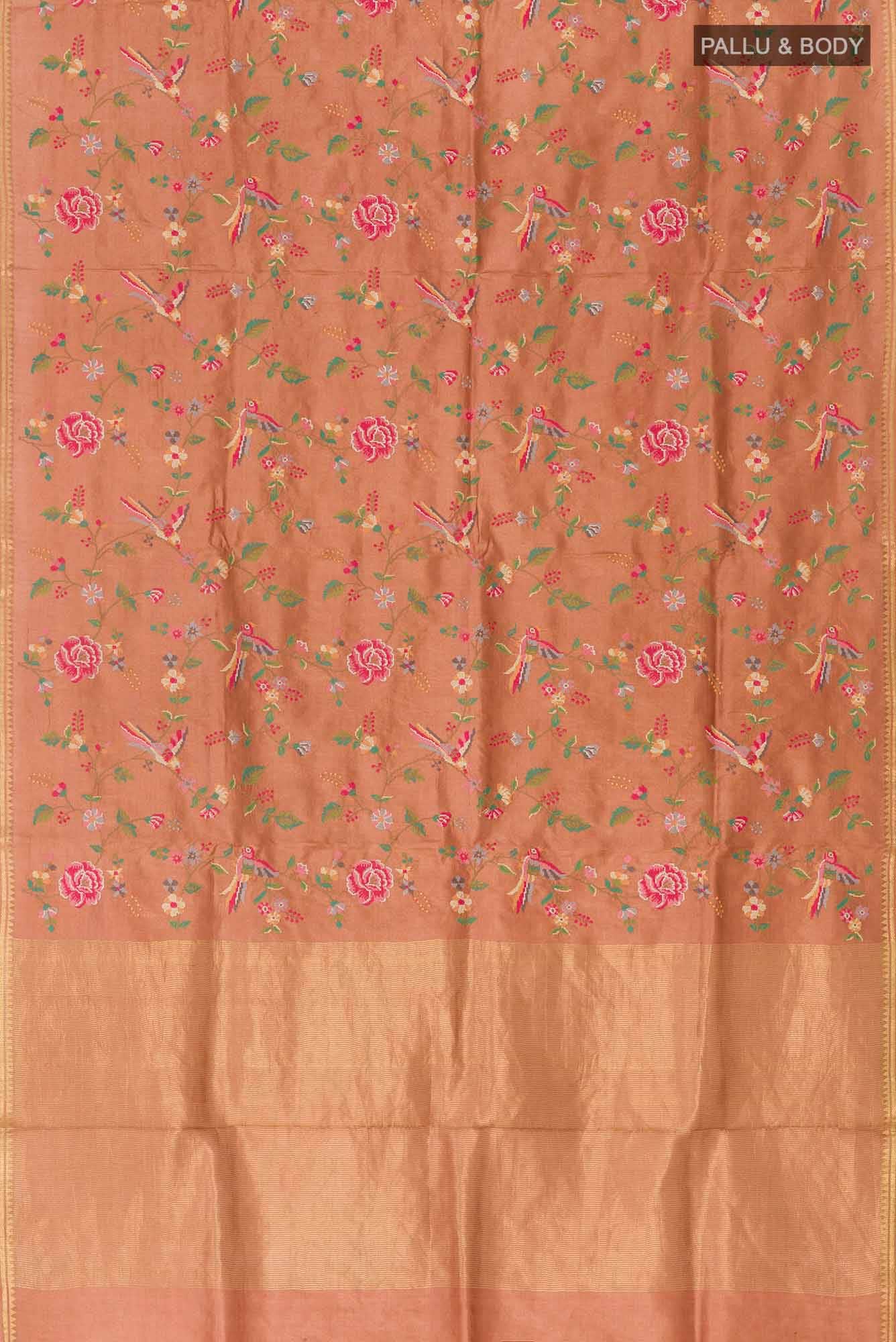 Brown Tussar Saree - Image 4
