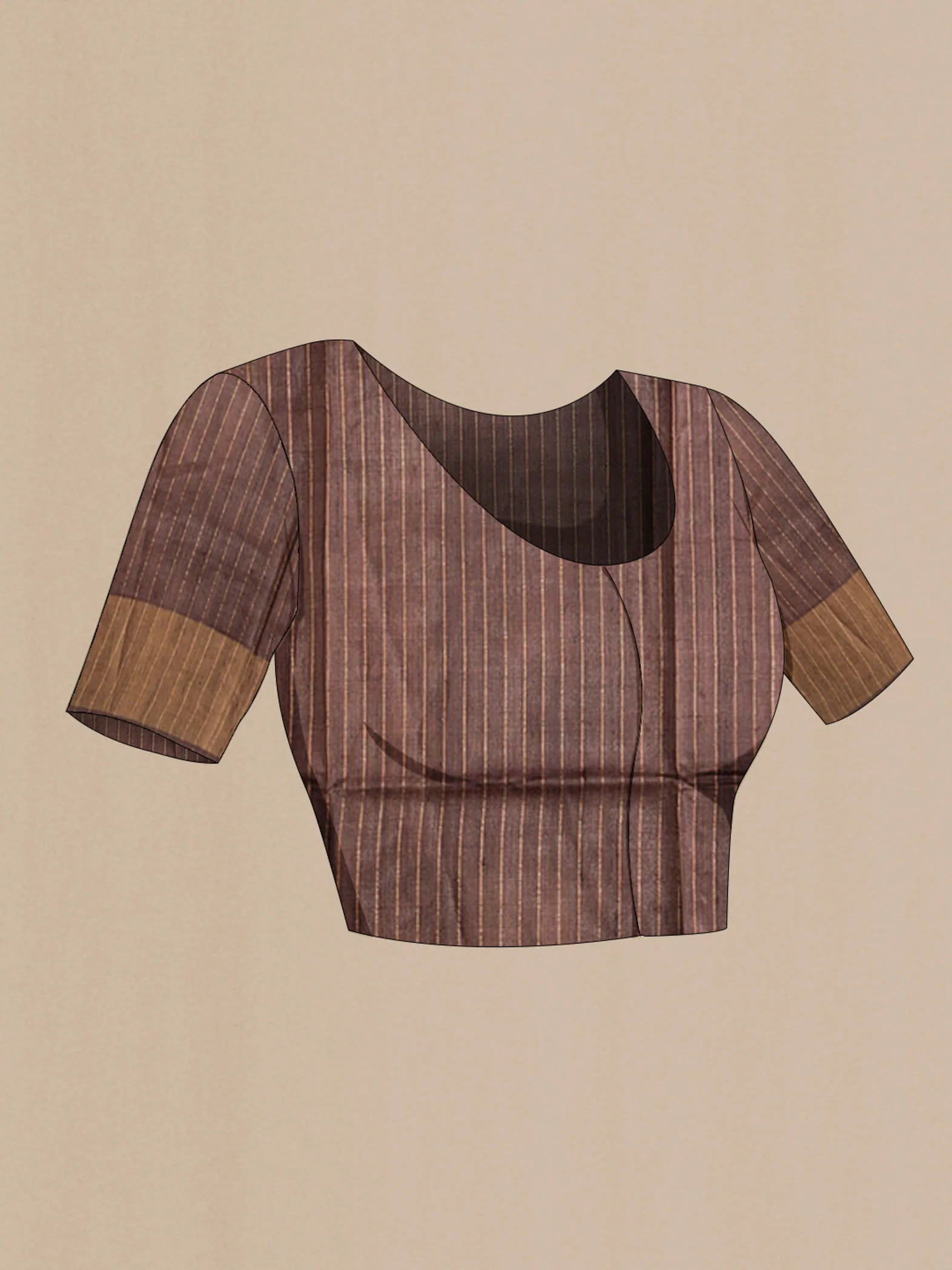 Brown Tussar Silk Saree - Image 4