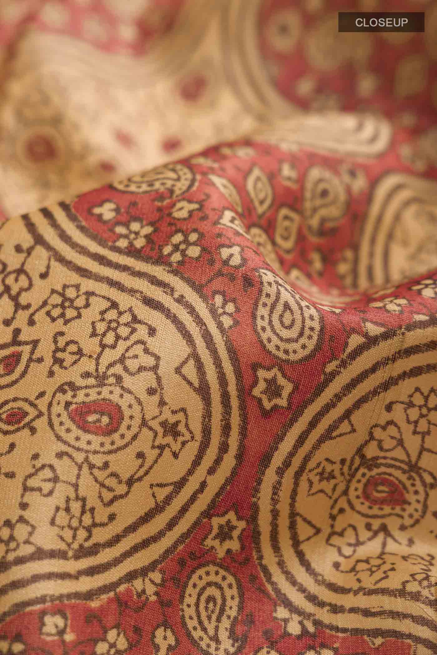 Brown Tussar Silk Saree - Image 2
