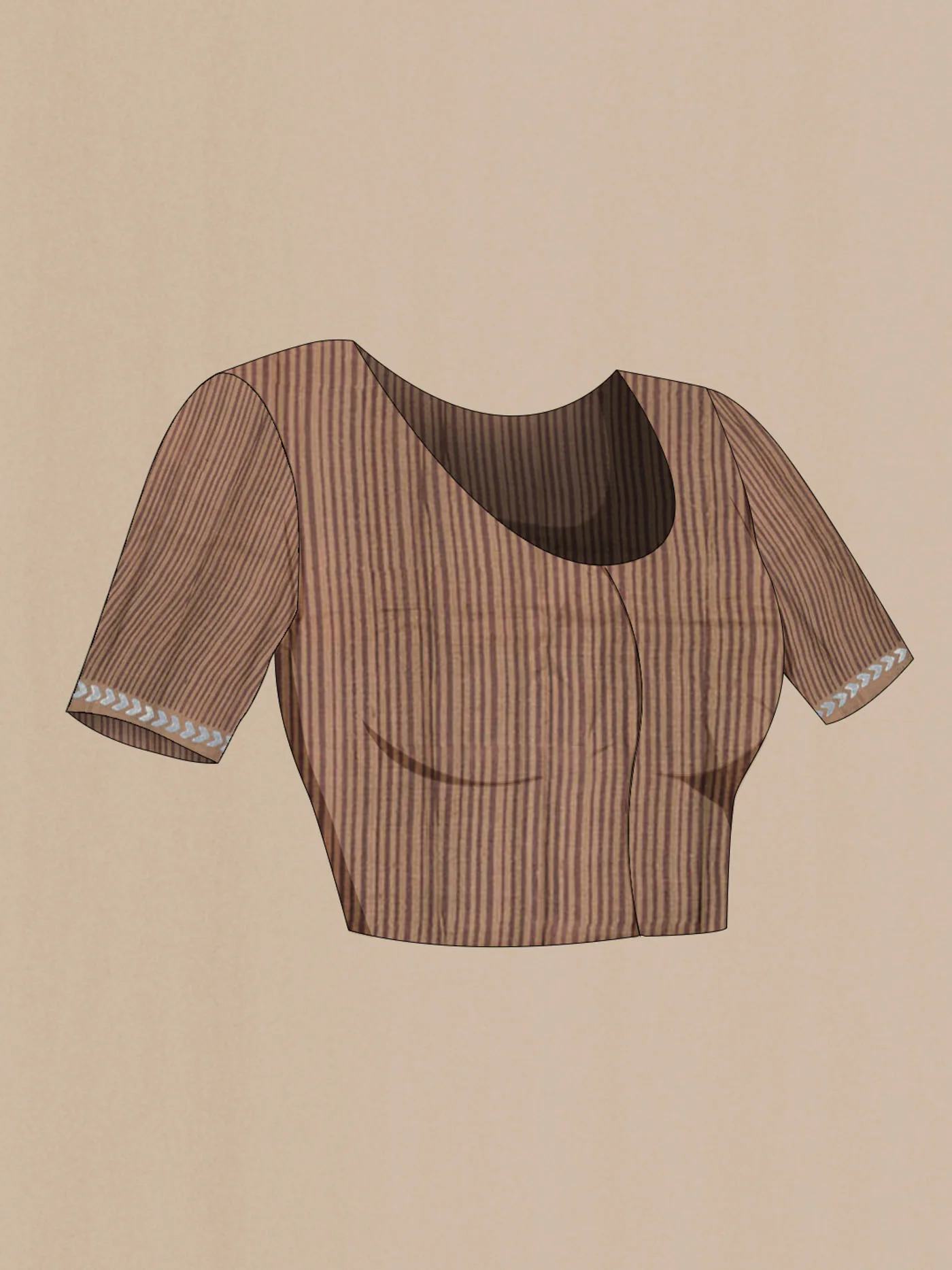 Brown Tussar Silk Saree - Image 4