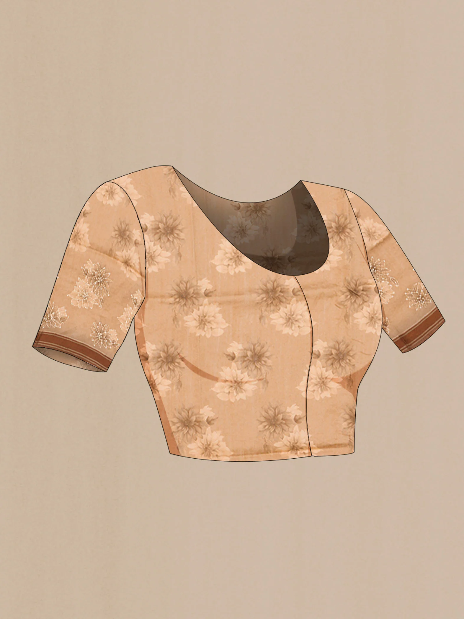 Brown Tussar Silk Saree - Image 4