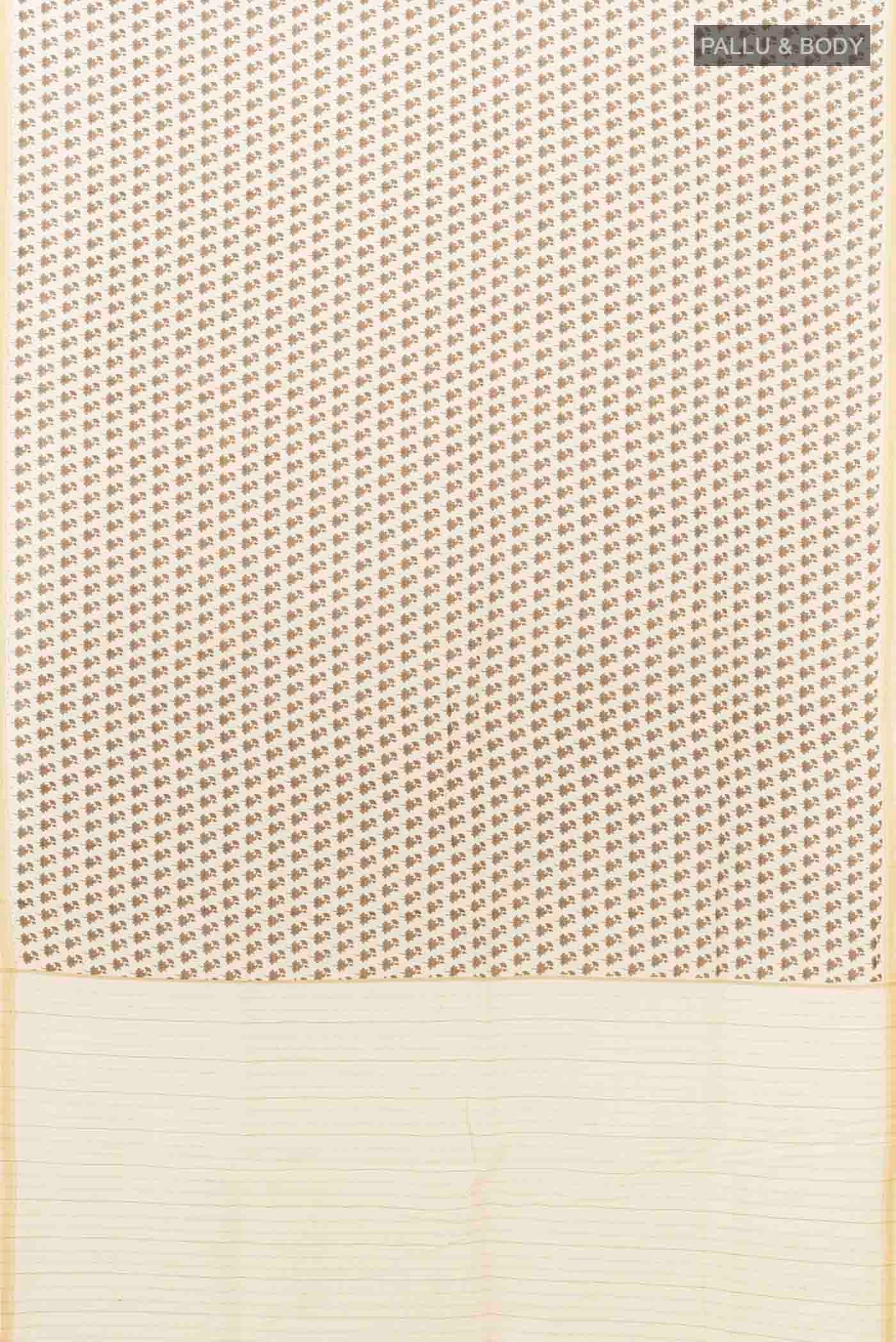 Cream Tussar Silk Saree - Image 5