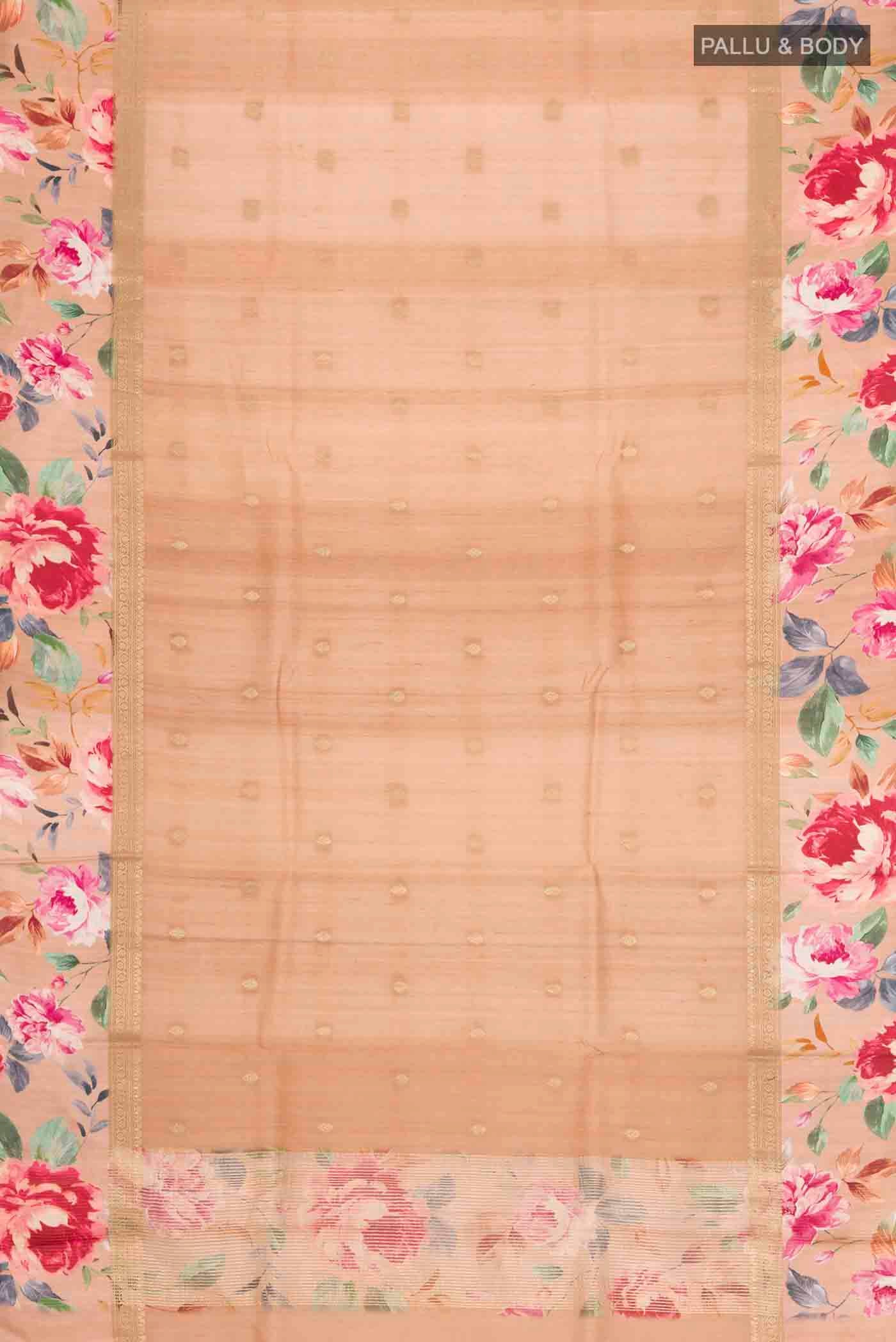 Brown Tussar Silk Saree - Image 6