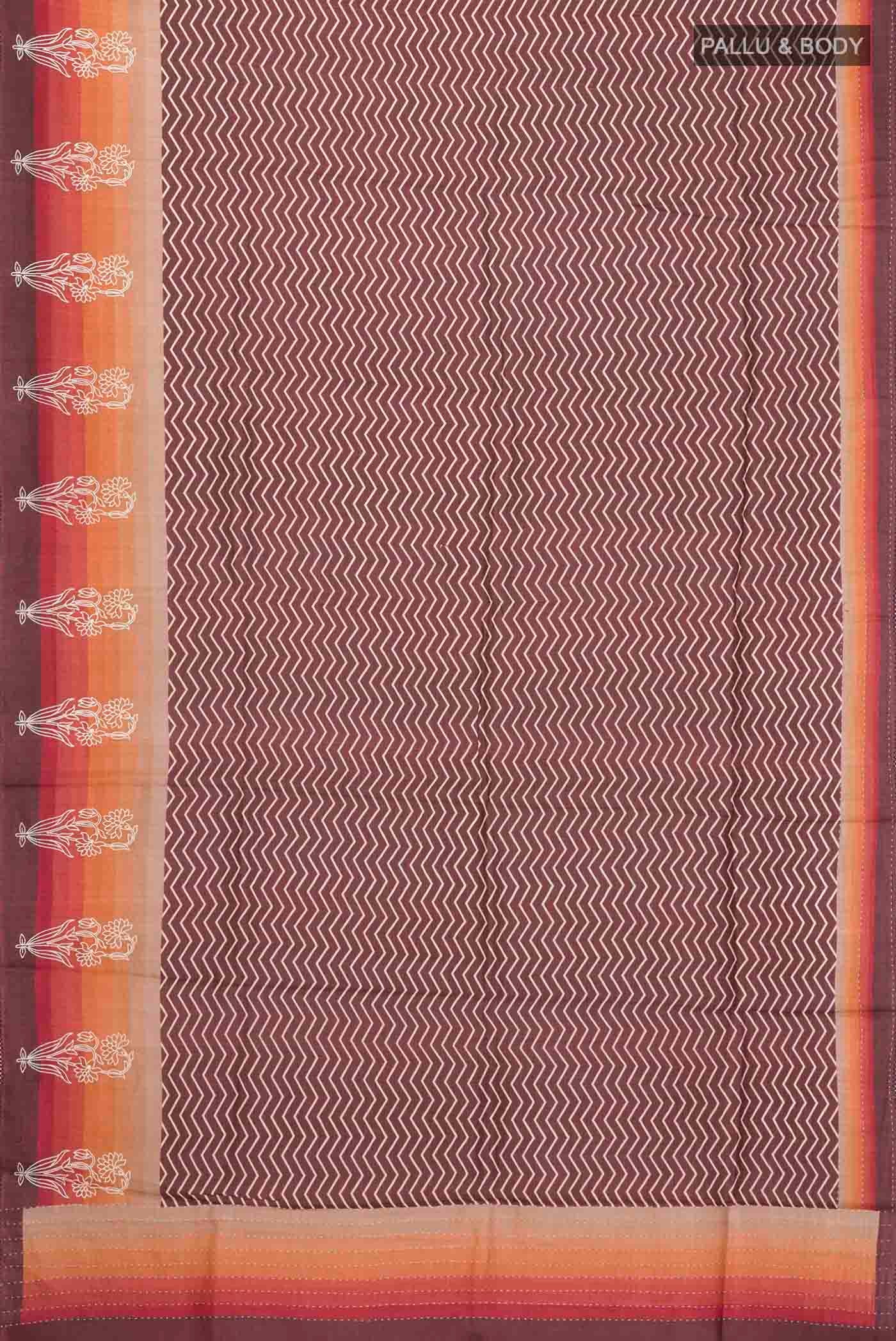 Brown Tussar Silk Saree - Image 5