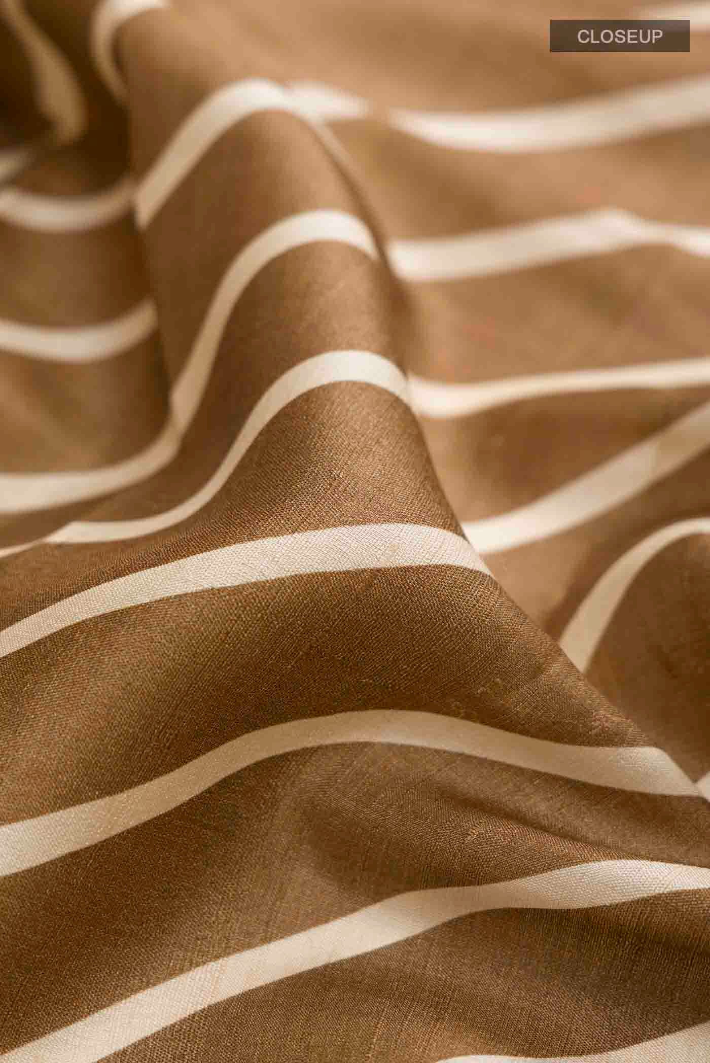 Brown Tussar Silk Saree - Image 2