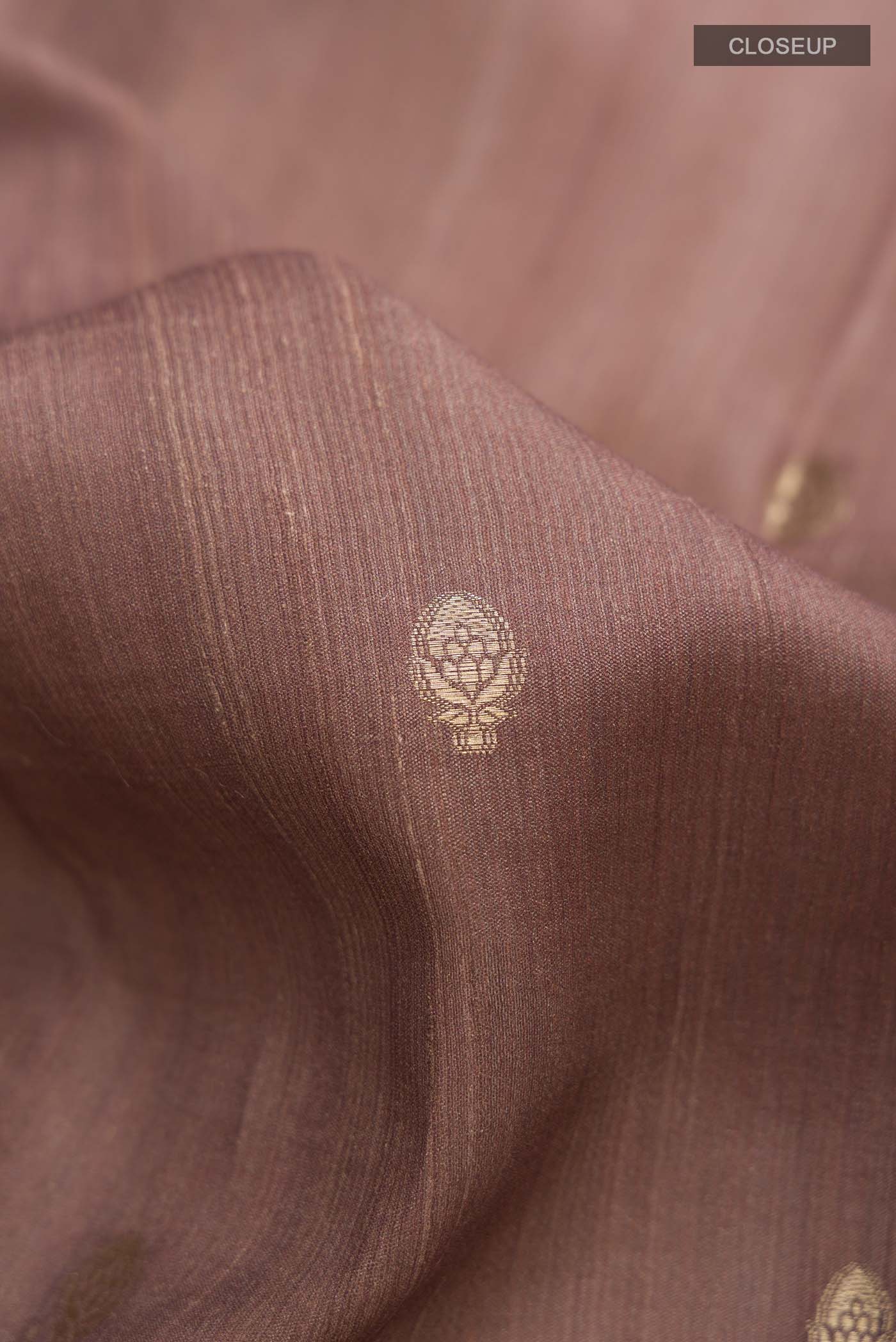 Brown Tussar Silk Saree - Image 2
