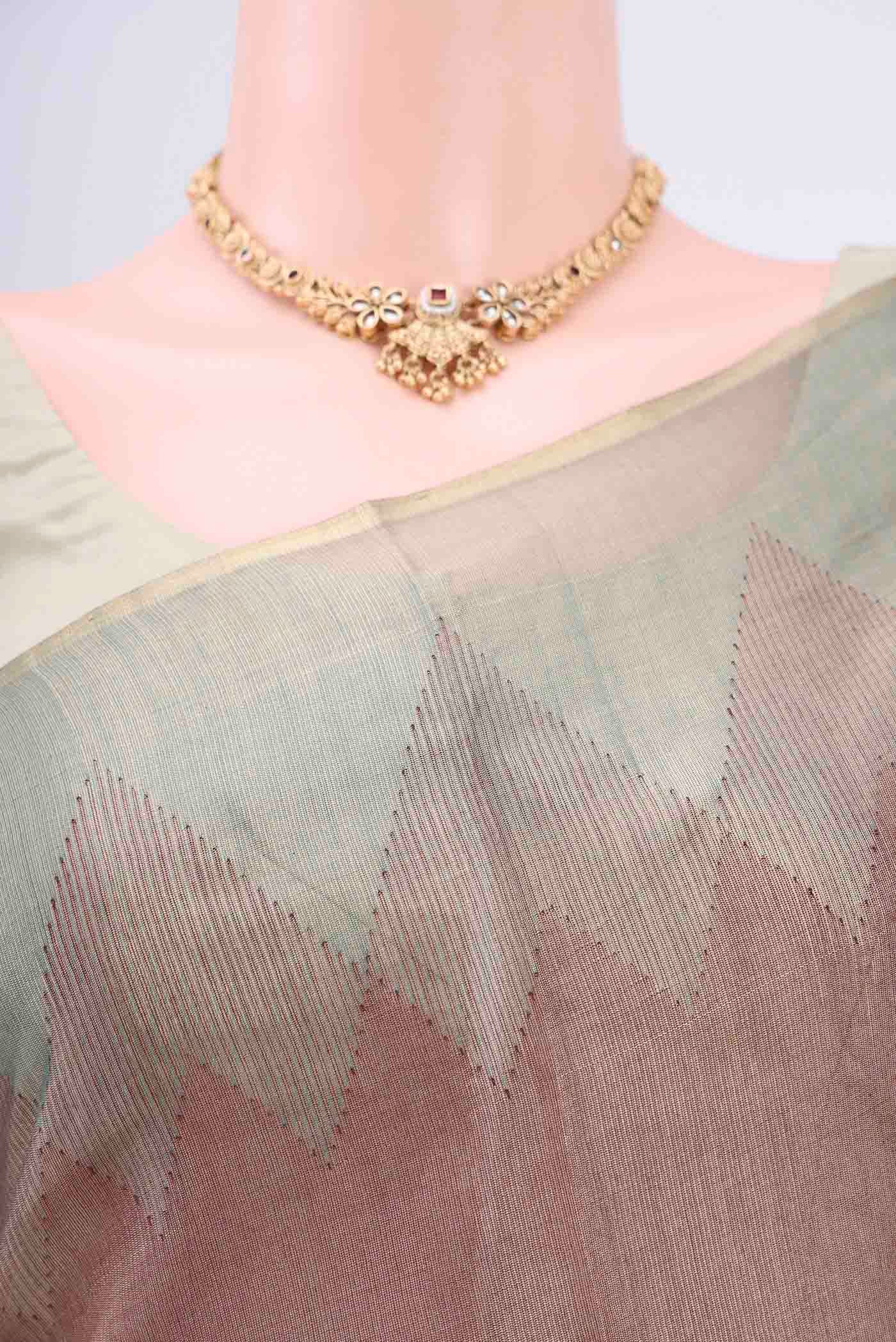 Brown Tussar Silk Saree - Image 2
