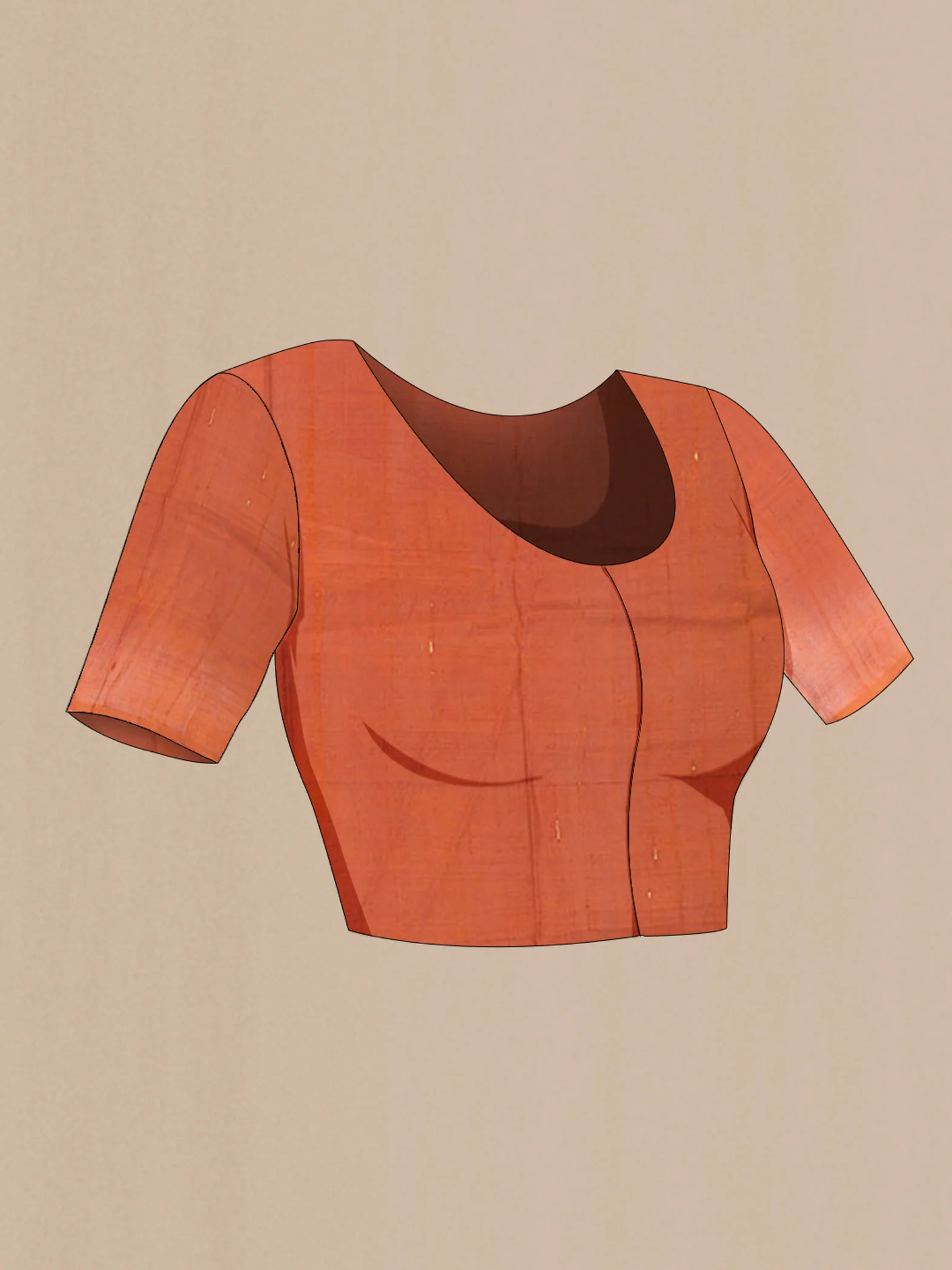 Brown Printed Silk Saree - Image 4