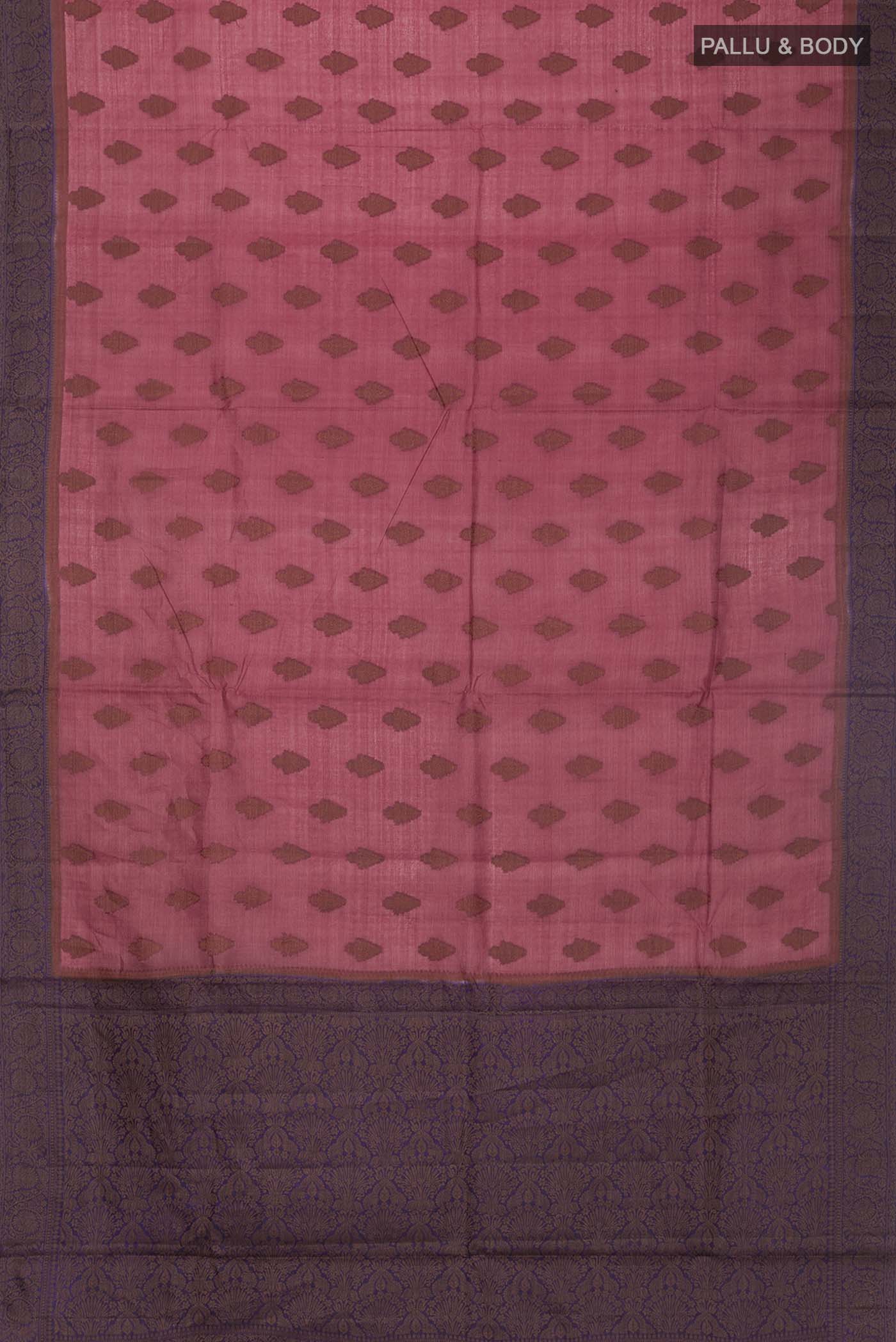 Brown Tussar Silk Saree - Image 3