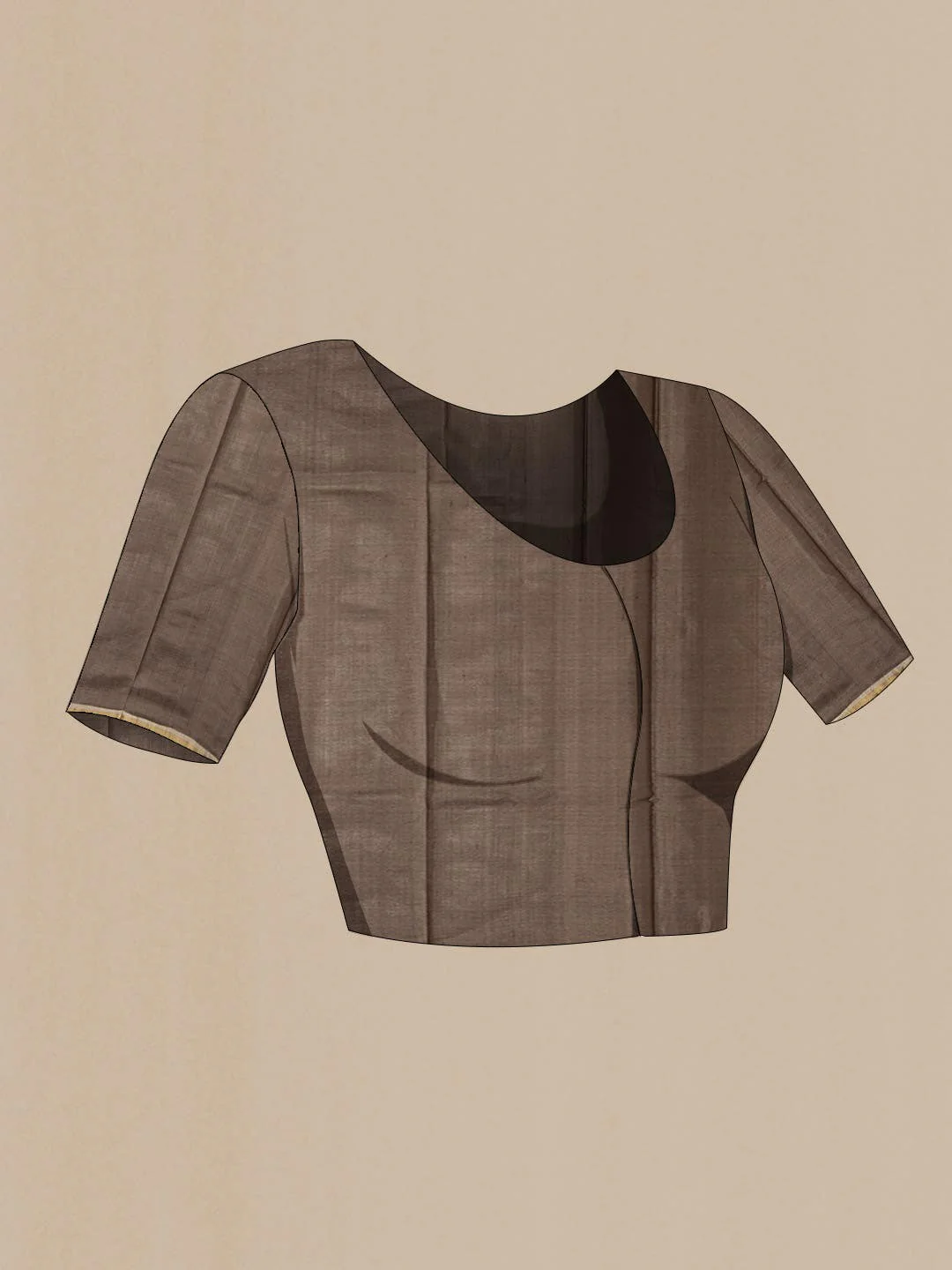 Brown Tussar Silk Saree - Image 6