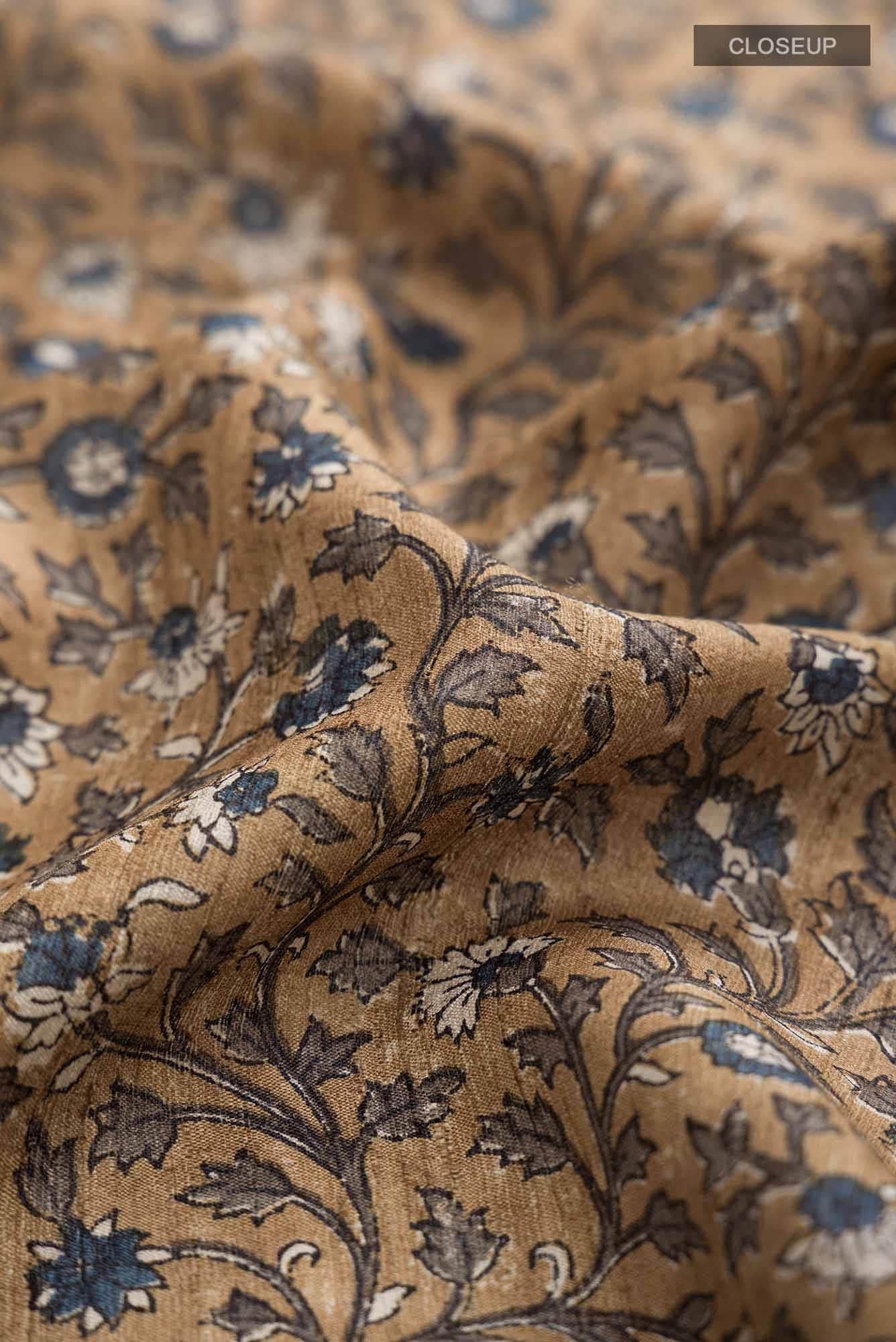 Brown Tussar Silk Saree - Image 2