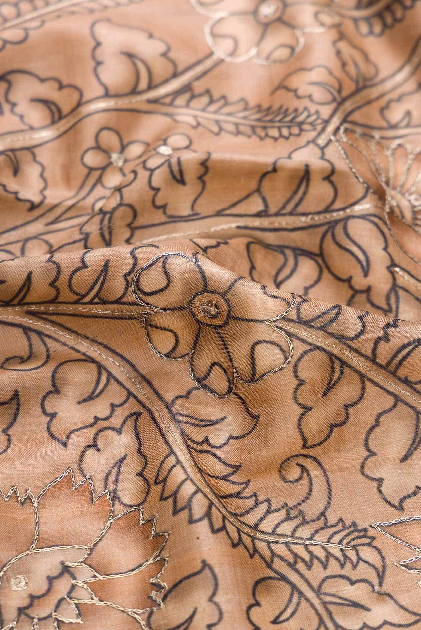 Brown Tussar Silk Saree - Image 3
