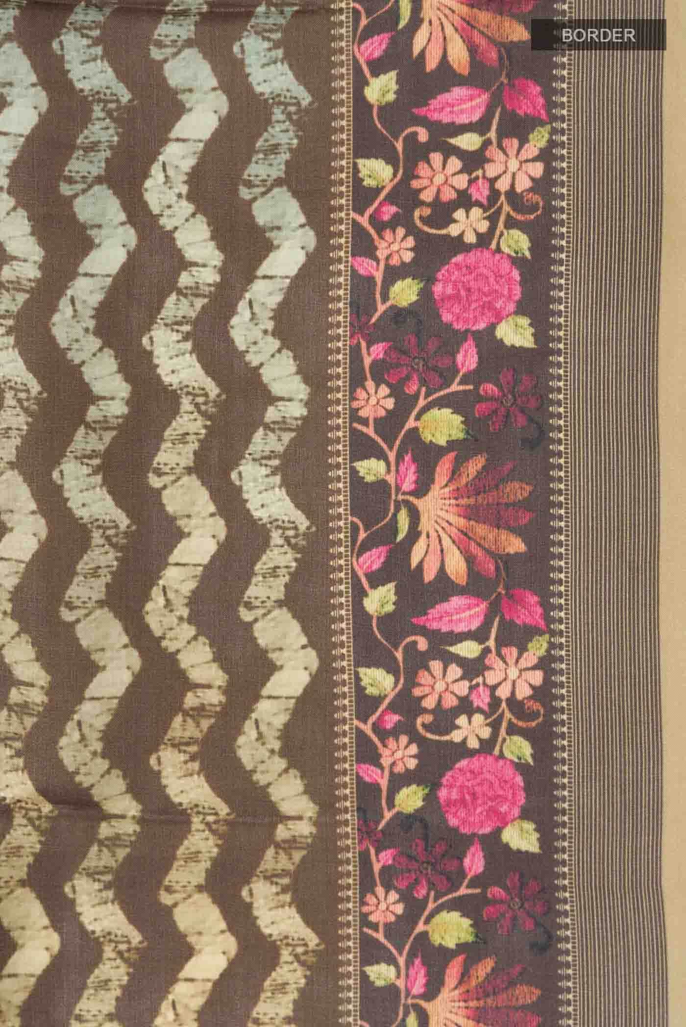 Brown Tussar Silk Saree - Image 4