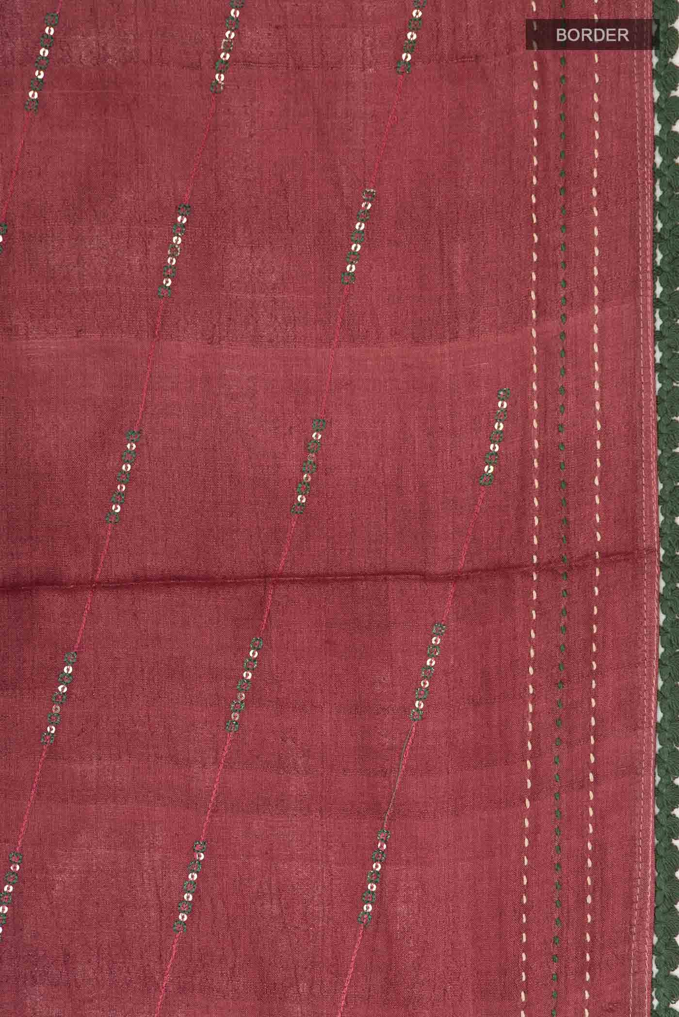 Brown Tussar Silk Saree - Image 4