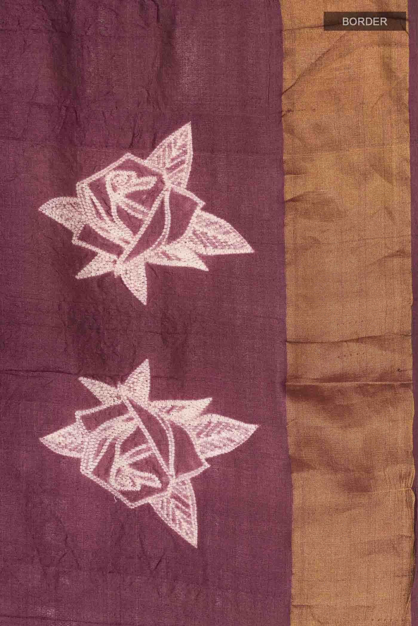 Brown Tussar Silk Saree - Image 4