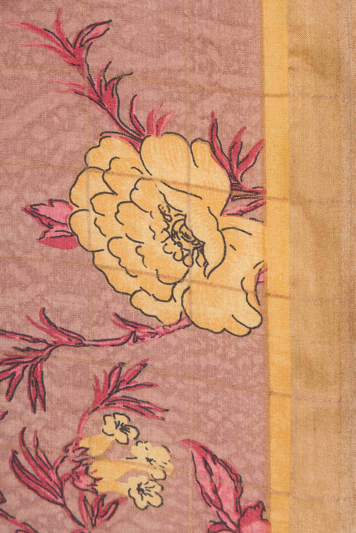 Brown Tussar Silk Saree - Image 3