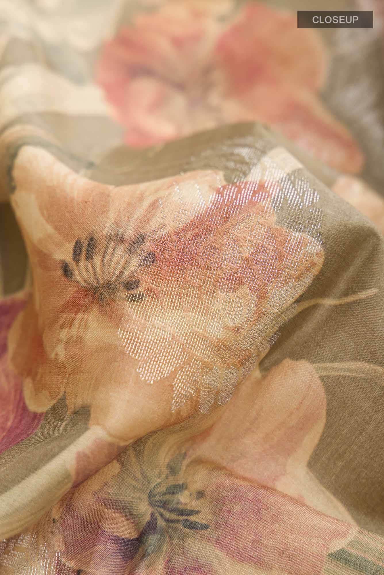 Brown Tussar Silk Saree - Image 3