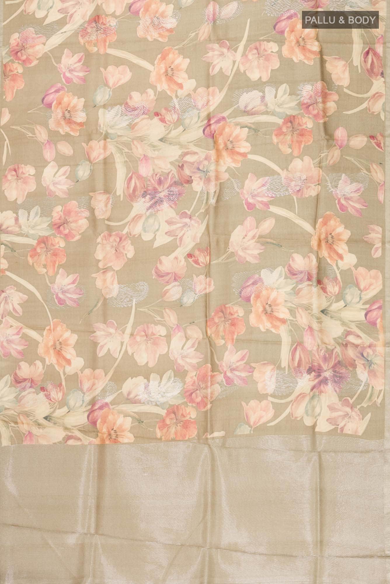 Brown Tussar Silk Saree - Image 4