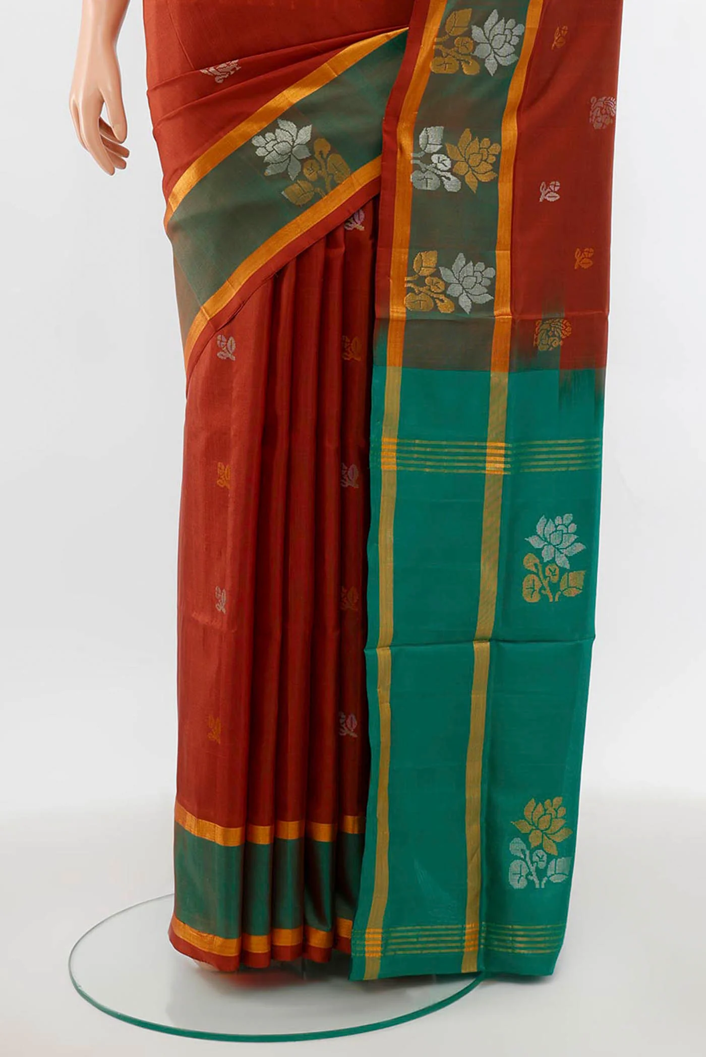 Rust Uppada Silk Saree - Image 3