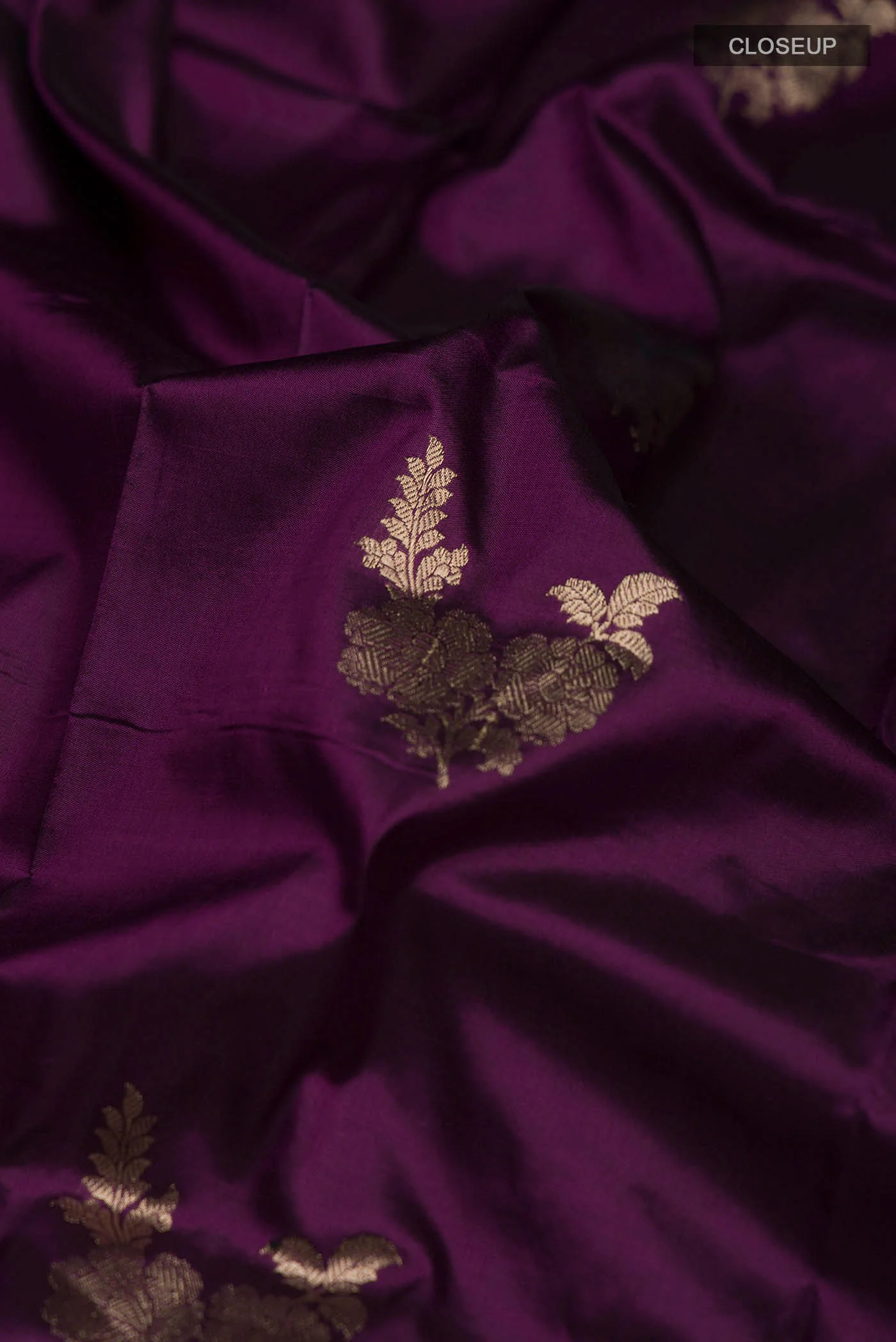 Burgundy Banarasi Katan Silk Saree - Image 2