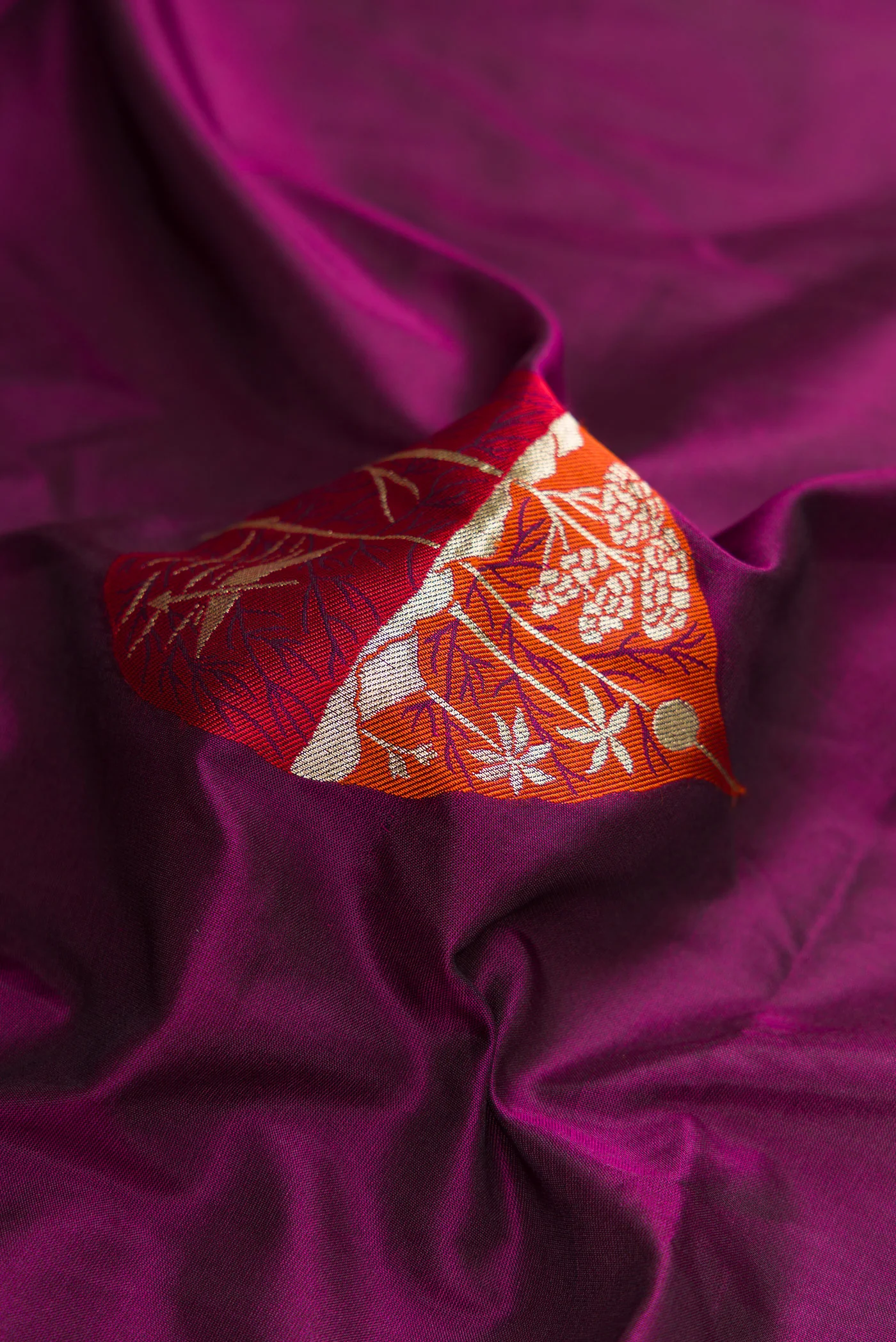 Purple Banarasi Silk Saree - Image 3