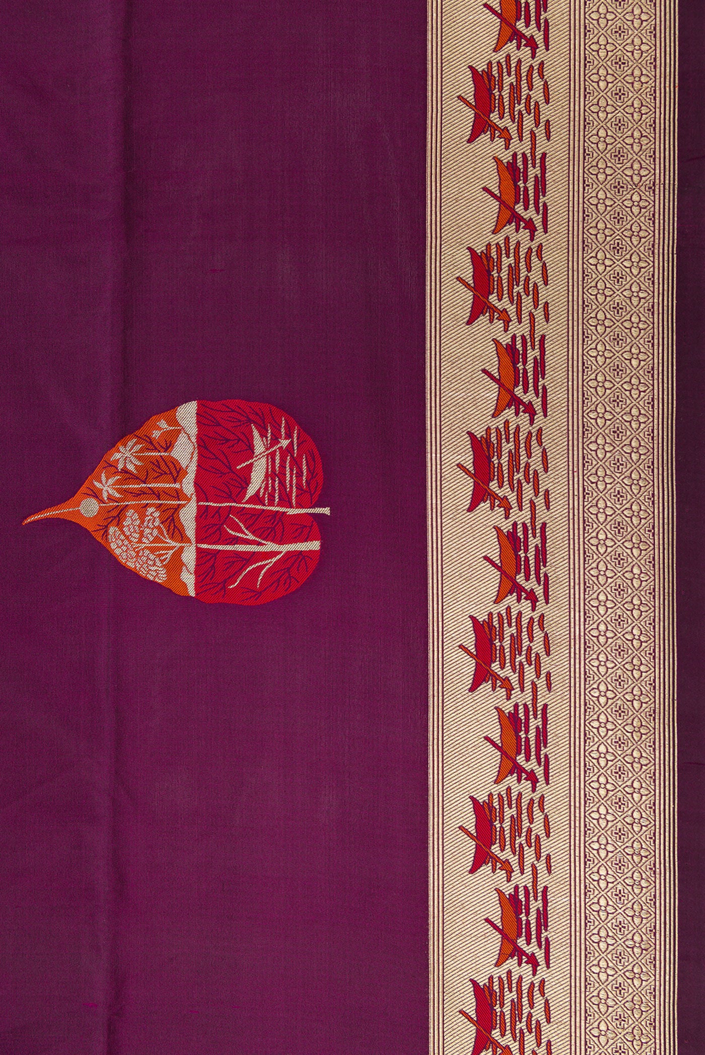 Purple Banarasi Silk Saree - Image 4