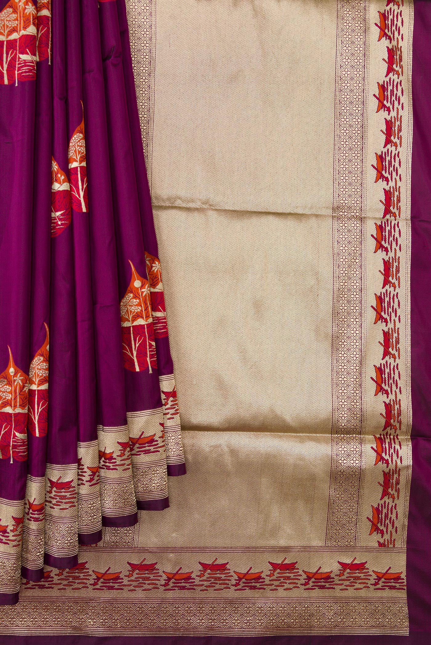 Purple Banarasi Silk Saree - Image 5
